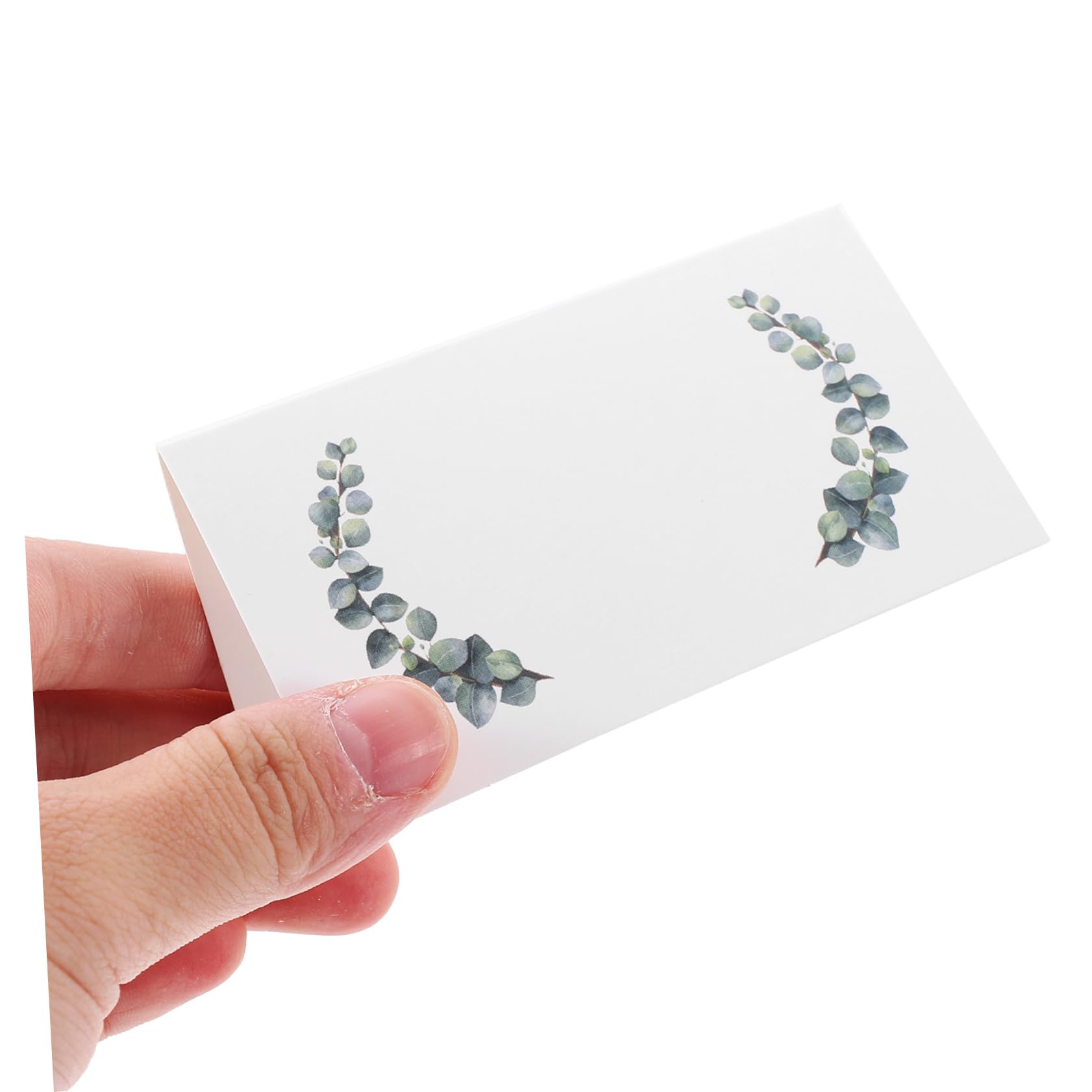 Zerodeko 4 Sätze Hochzeit Tischkarten Blanko Namenskarten Mit Grünem Blätterdesign Für Hochzeitsfeiern Tischnummern Und Dekoration 100 Stück * 4