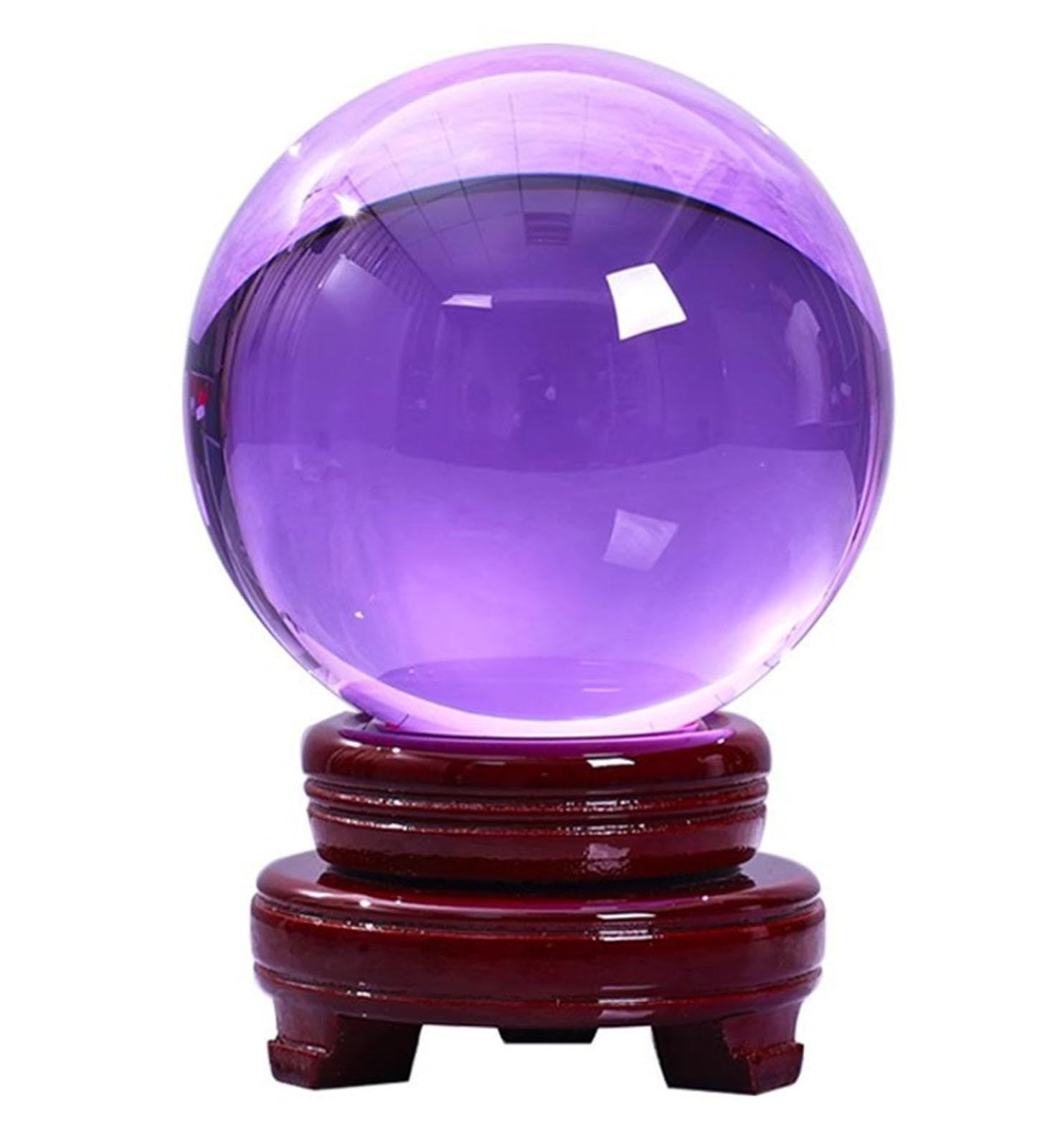 BHBHCPZGR Clear Crystal Decorative Balls Glass Ball Fengshui Sphere Ornaments with Stand for Divination Photography Decor,B-6cm/2.4in