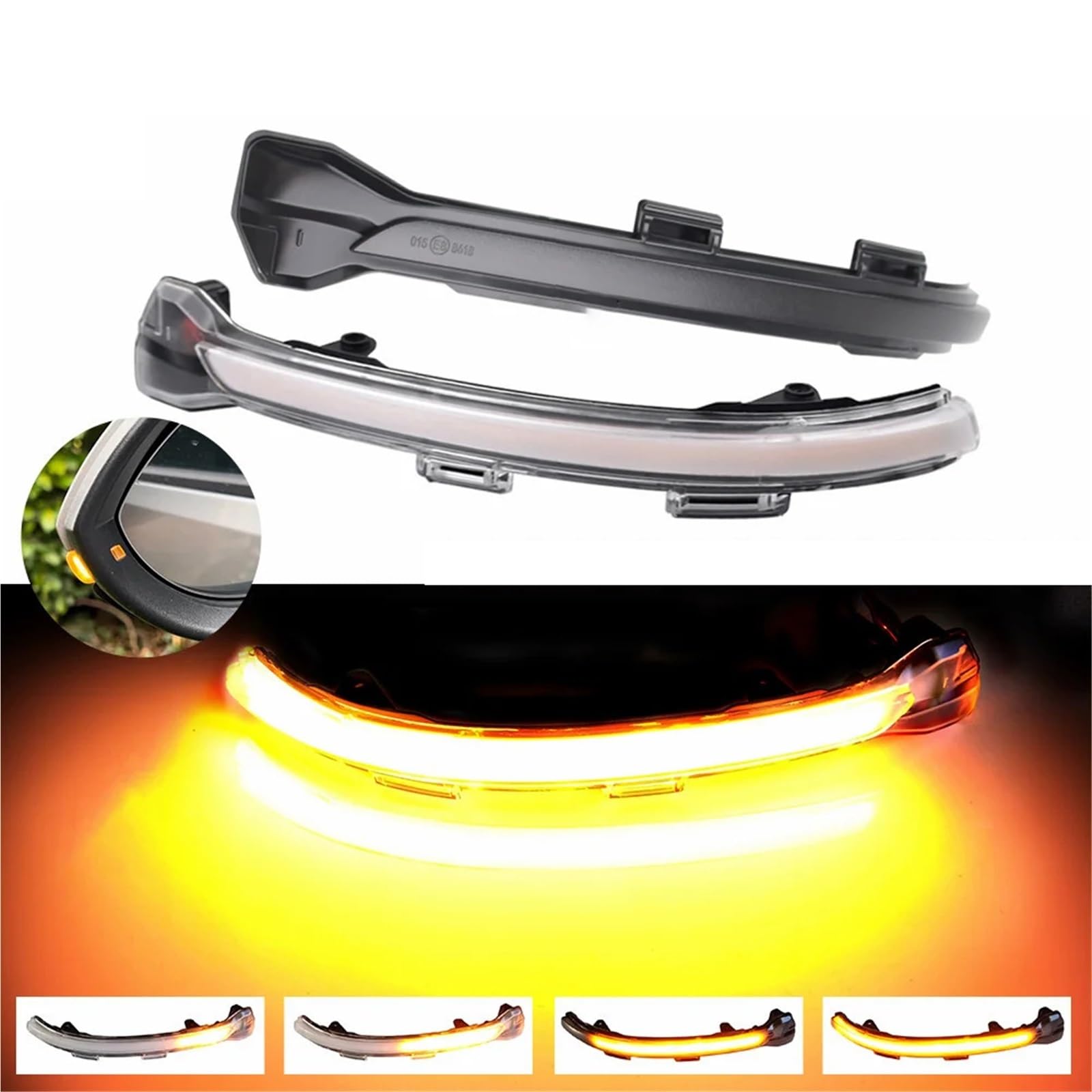 Indicatore Direzione Indicatori Direzione LED Dinamici Luminosi Versione Per VW Per Golf 7 Limousine Per Variant Sportsvan 2014 2015 2016 2017 2018 2019 2020-(Smoked)