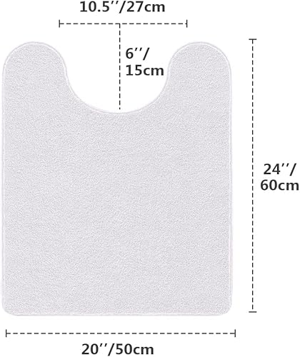 Miniatura 2 de VANZAVANZU Alfombra de contorno de inodoro de 20 x 24 pulgadas, en forma de U, ultra suave y antideslizante, absorbente, esponjosa, de microfibra