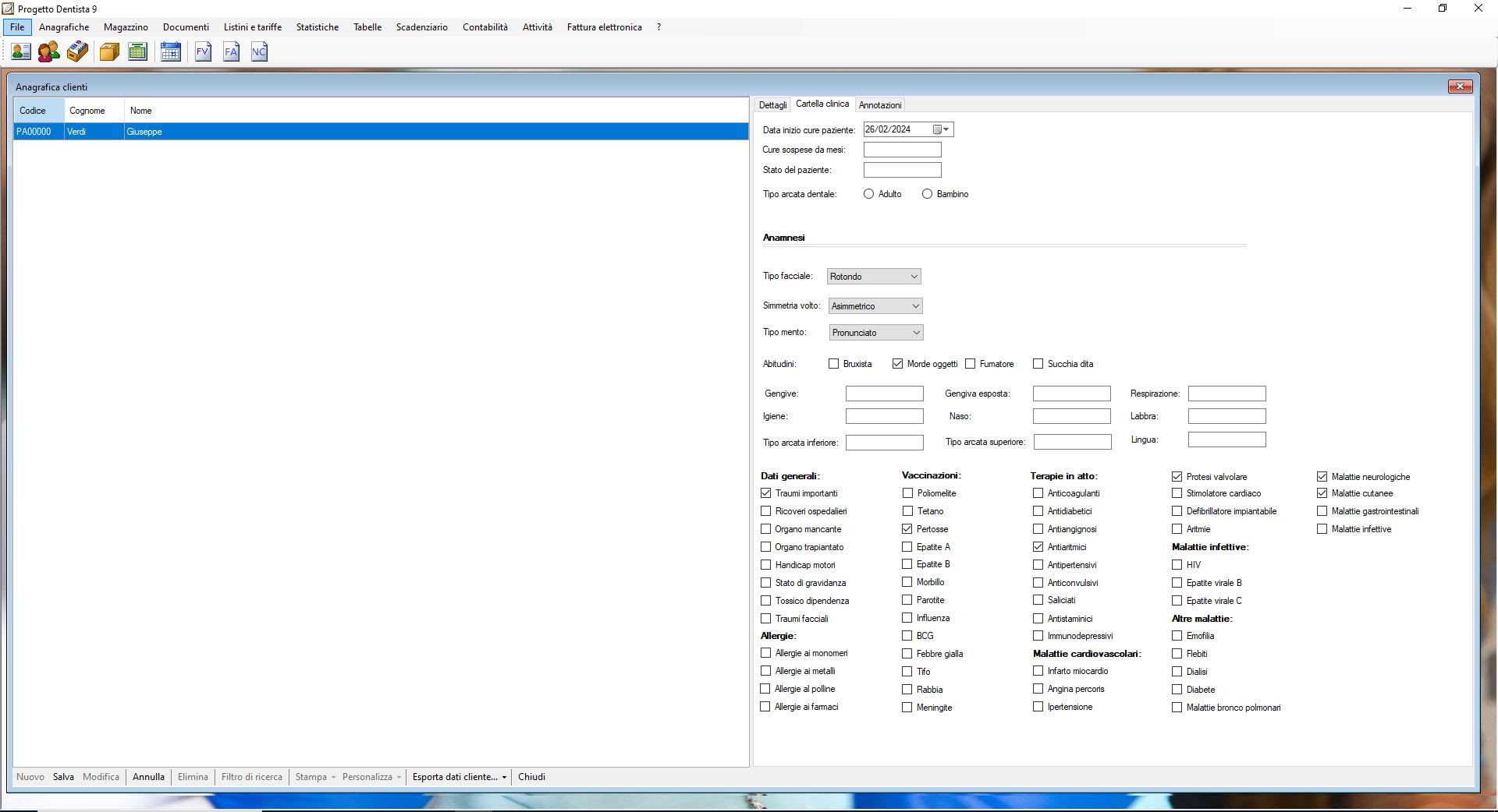 Progetto Dentista 9 - il software gestionale per l'attività dello studio dentistico