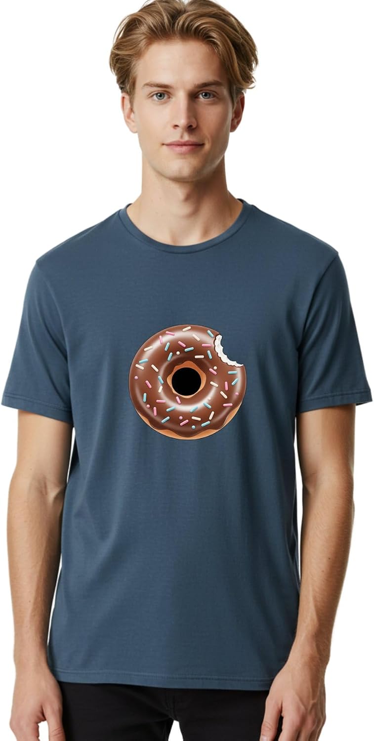 Mens Graphic Printed Cotton T-Shirt Casual Summer Wear Chocolate-Donut-5 Print