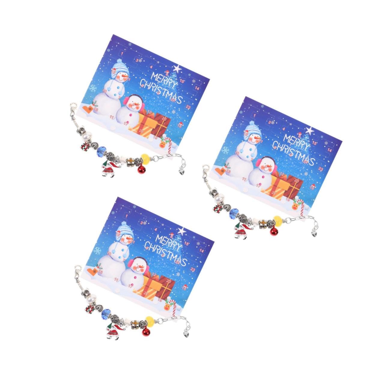 Tofficu 3 Juegos Pulsera navideña christmas ornaments complementos navideños accesorios navideños mini Llavero collar decoración de joyería de muñeca cadena de muñeca elegante aleación