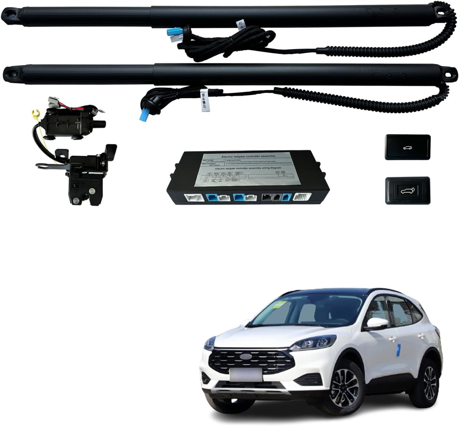 Power Liftgate Kit for Ford Escape 2013 2014 2015 2016 Hands-Free Electric Tailgate Lift System Automatic Trunk Opener OEM Key Fob Remote Supported + Foot Sensor
