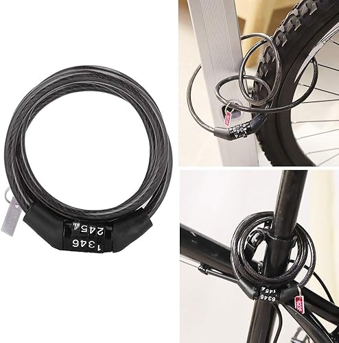 Miniatura 2 de Cable de bloqueo de bicicleta antirrobo bicicleta de montaña con contraseña fija Cable de bloqueo de cadena de bloqueo de seguridad de acero