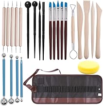 SITAKE Polymer Clay Tools Set, 25 Pcs Ceramic Clay Modeling Sculpting Carving Tools for Rock Painting, Cake Fondant Decoration, Pottery, Ceramics Artwork & Holiday Crafts