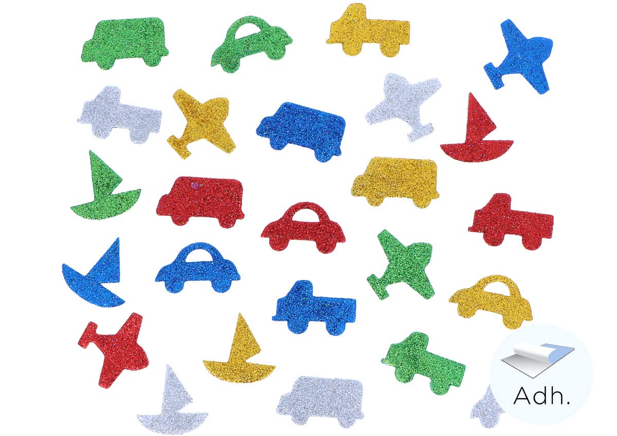 INNSPIRO 40mm Glitter Adhesive EVA Vehicles 50U