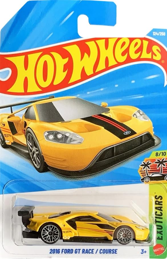 Hot Wheels 2016 Ford GT Race [Yellow] Exoticars 8/10, 124/250