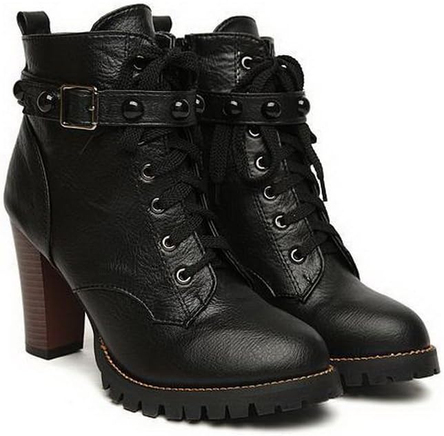 Hello 999 motorcycle boots for women. (6, Black)