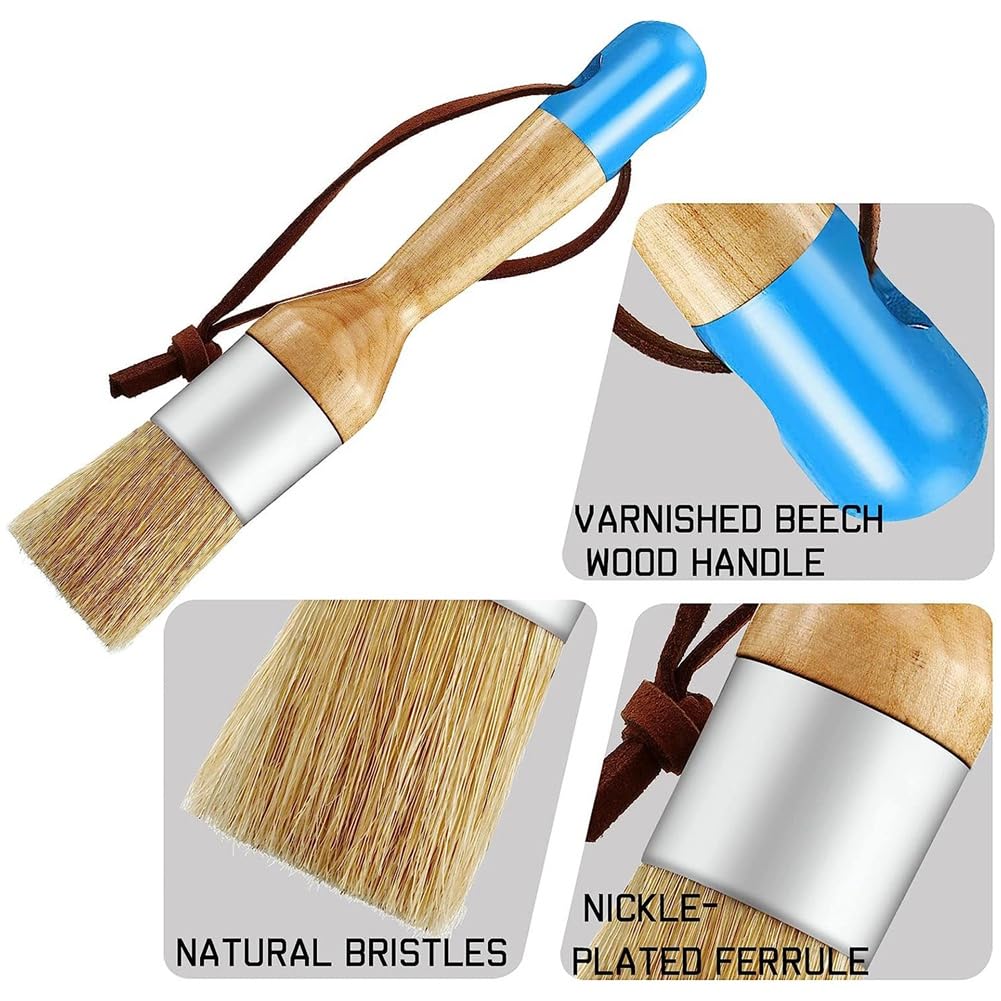 Fladhheg Brush Oval Brush for Acrylic Painting Bristle Stencil Brushes for Wood Furniture Home Decor - Image 3