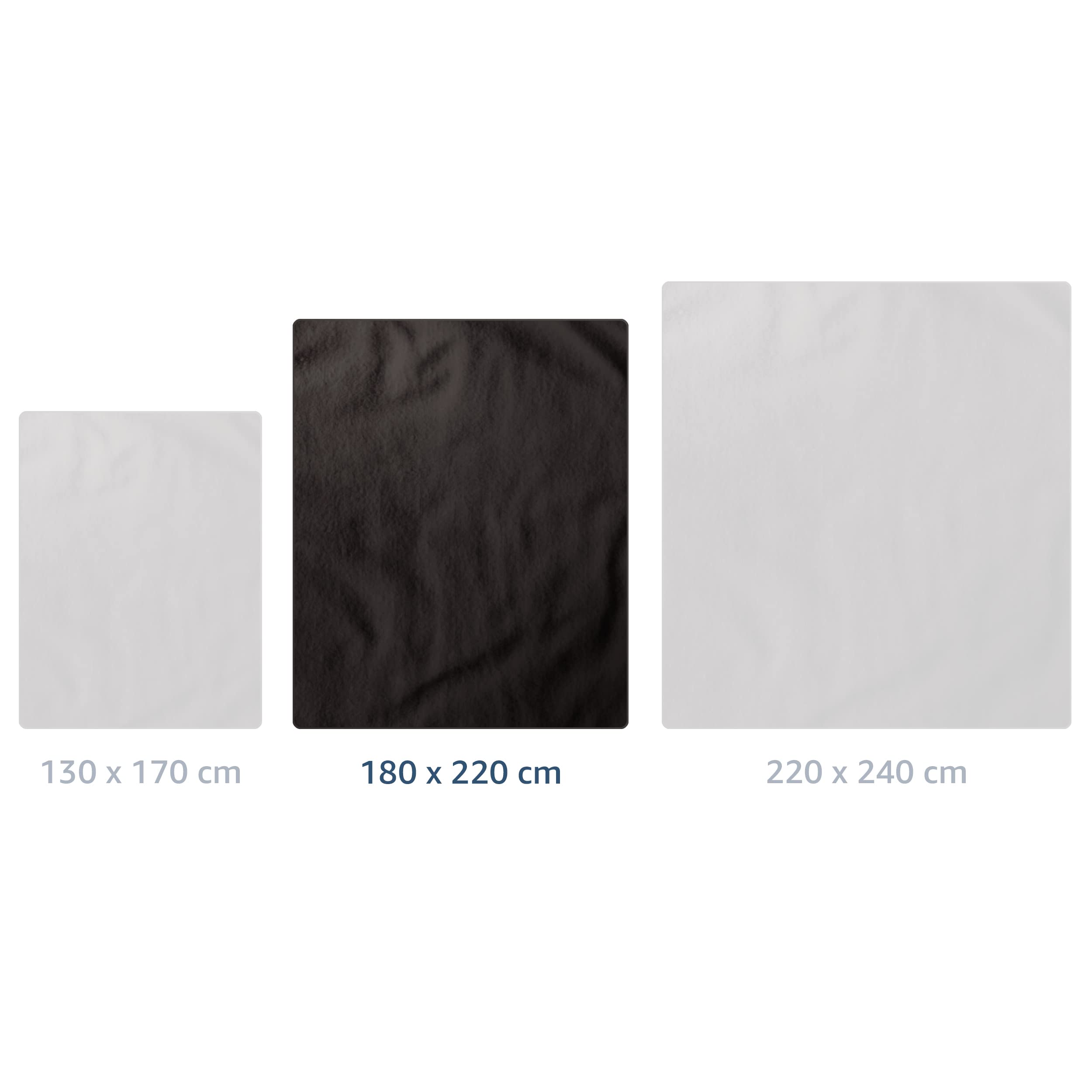 Amago - Manta de Sofá, Sensación de Cachemira, 180 x 220 cm - Negro