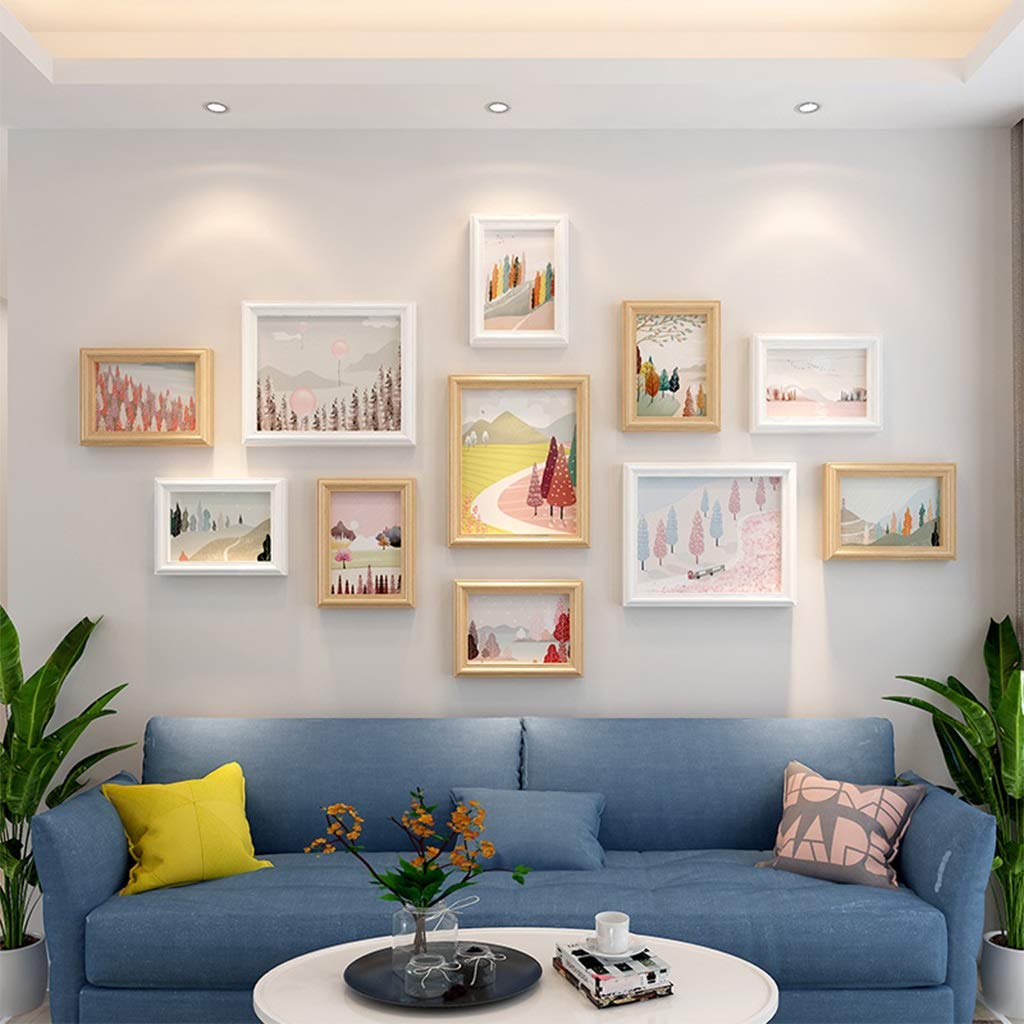 Cadres photo muraux salon et chambre : ensemble collage pour escaliers