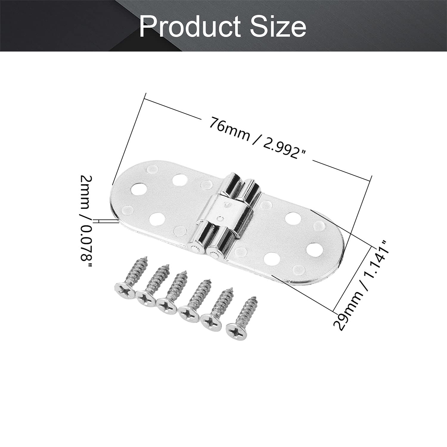 AVRYN Hinge,Hinges,Hardware,Door Hinge,Stainless Steel Hinges Commercial Grade Ball Bearing Door Hinge 76mm x 29mm x 8mm Silver Tone