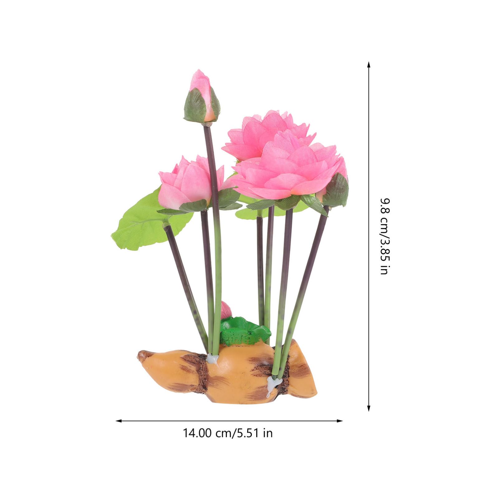 YARNOW 4 Pièces Ornements De Lotus Racine De Lotus Boîte Réservoir Usine Décorations D'aquarium Plante Artificielle pour Aquarium Fausse Herbe D'aquarium Décor De Récif Corallien Résine