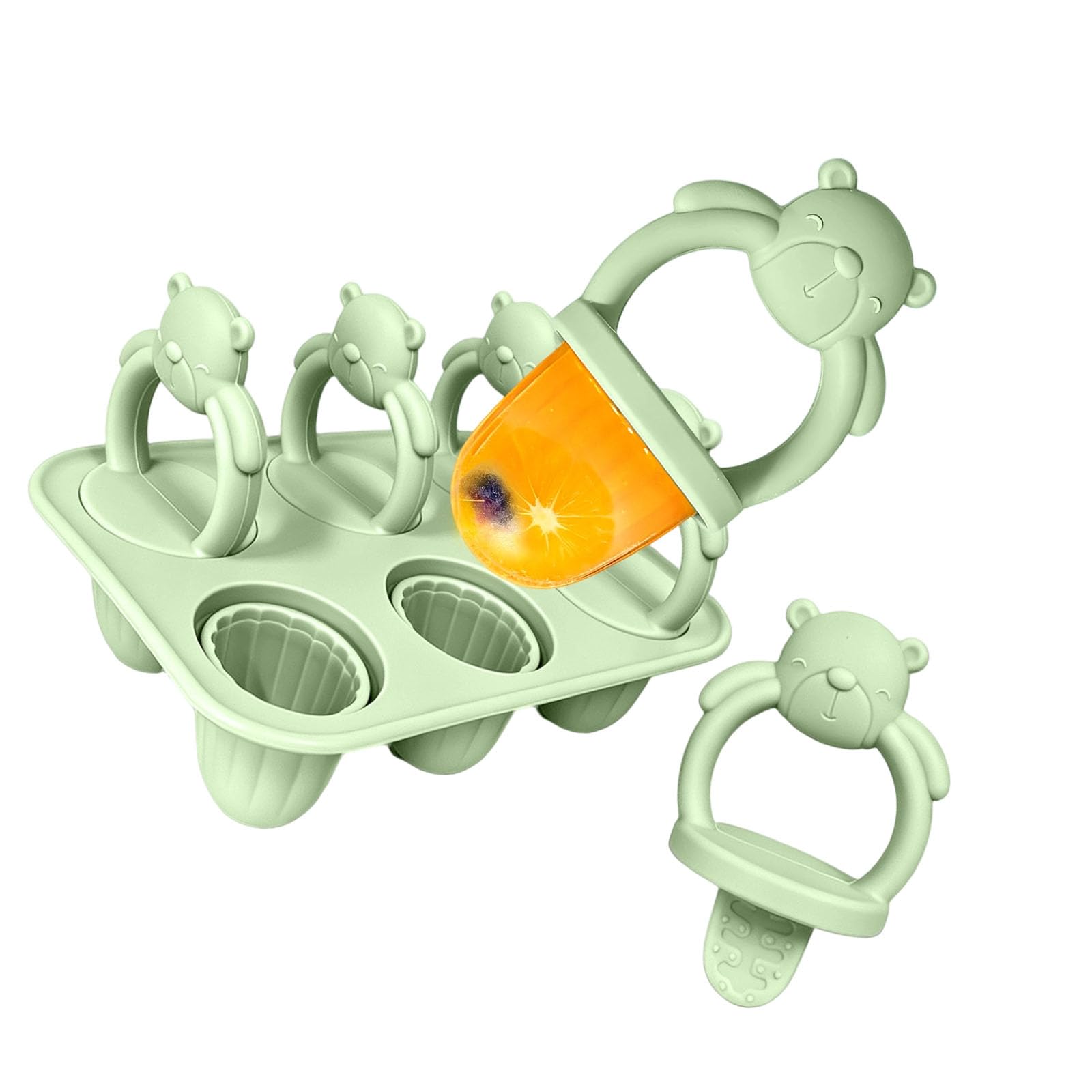 alloneslife Premium Silicone Dessert Molds Set for Easy Homemade Treats with Various Fun Shapes Complimentary Ice Mold