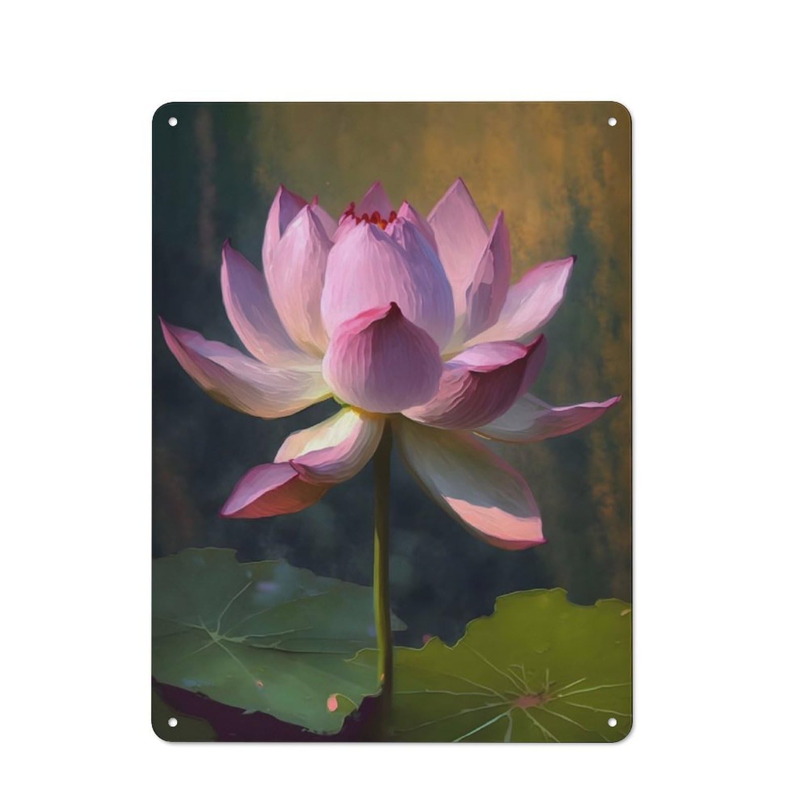 Country Country Metal Sign 40x30cm Featuring A Lotus Pond of Serenity, Rustic Kitchen Decor for Cottage, Kitchen, Hallway Or Breakfast Nook
