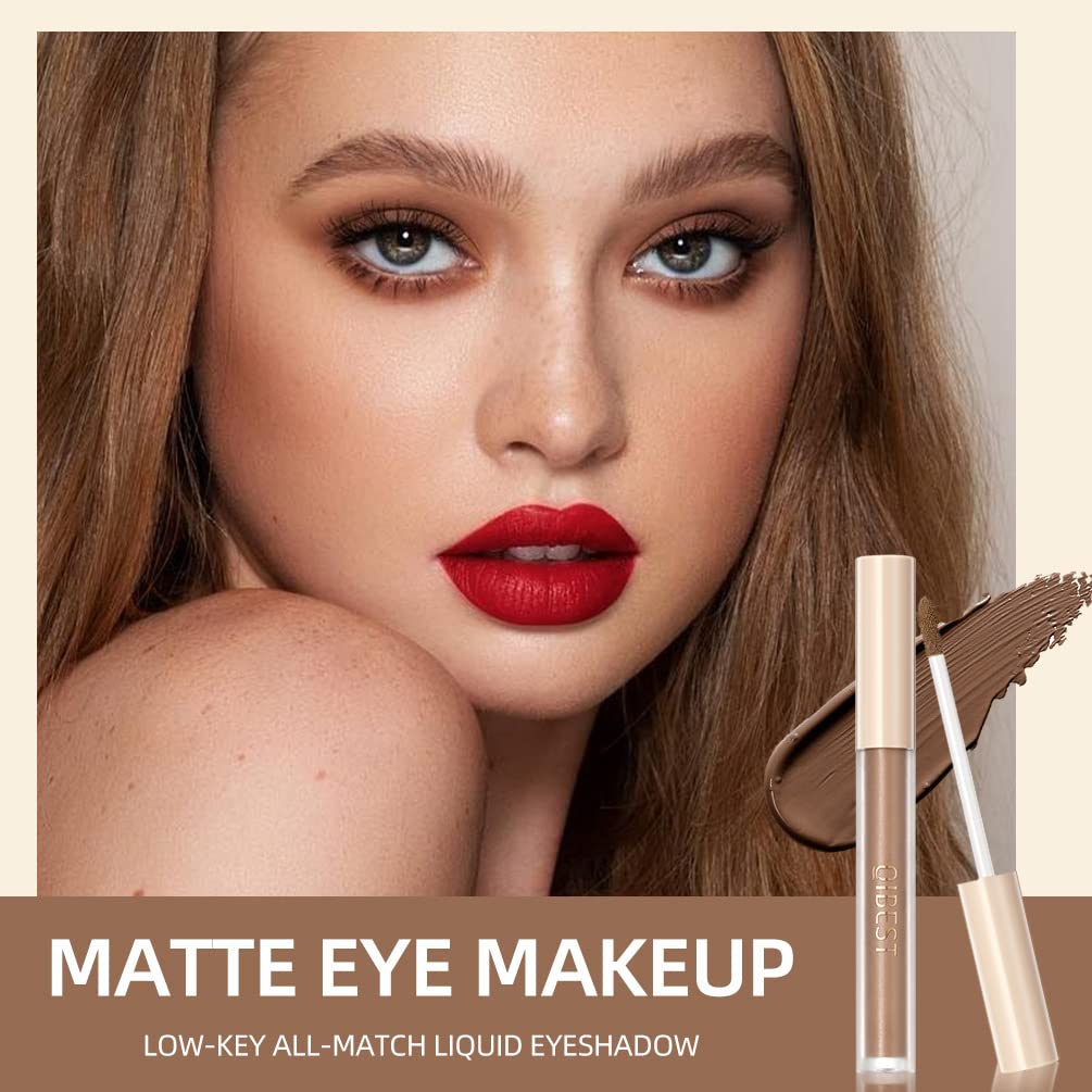 8 Colours Matte Liquid Eyeshadow Set Velvet Highly Pigmented Smokey Black Nude Eyeshadow Long Lasting Quick Drying Eye Shadow Make Up Kits (Set A) - Image 2