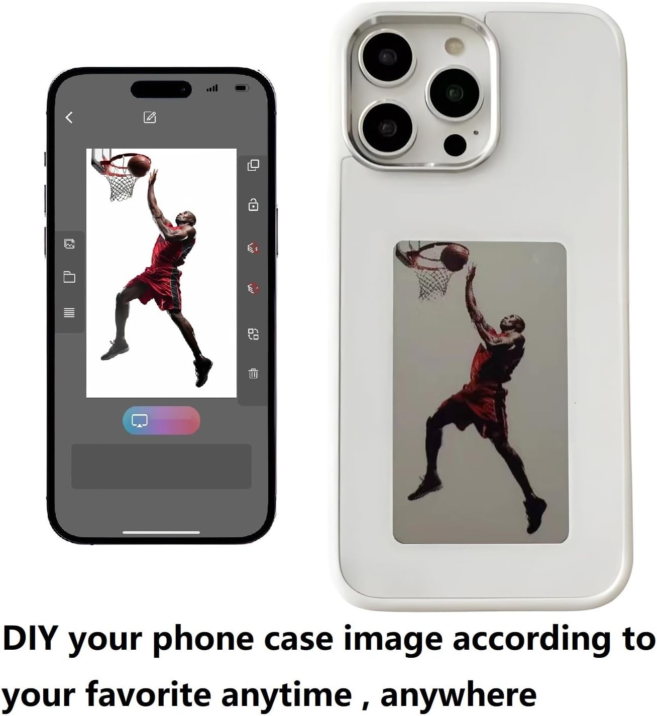 𝐃𝐈𝐘 𝐄-𝐈𝐧𝐤 Smart Phone Case Rear Projection Ink Case Customizable Instantly Display Photo Personalize Ink Phone Case Back Cover (White, iPhone 13 PRO)