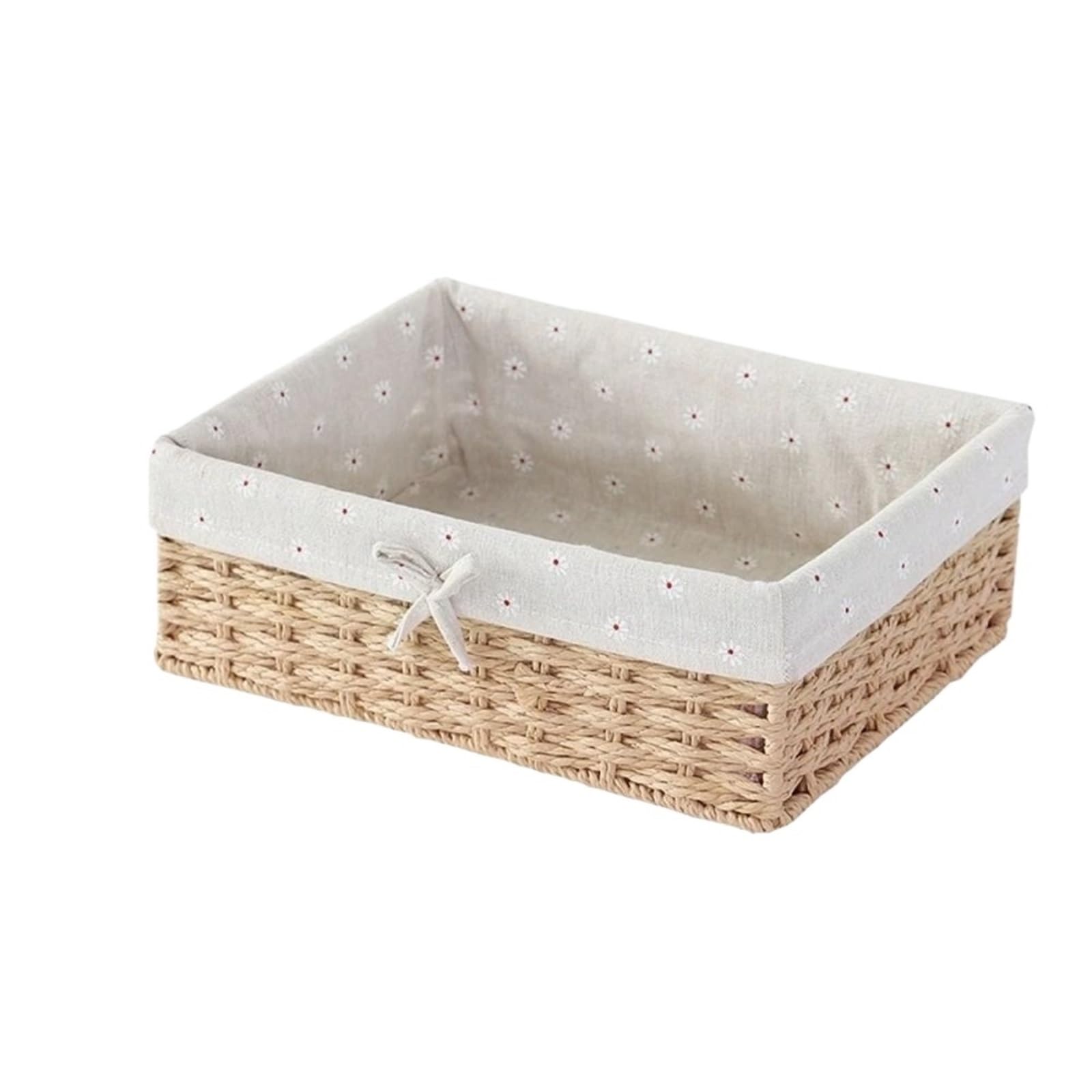 Folding Laundry Basket Household Storage Handwoven Sundries Organizer with Lid Rectangular Clothes for Home Organizing