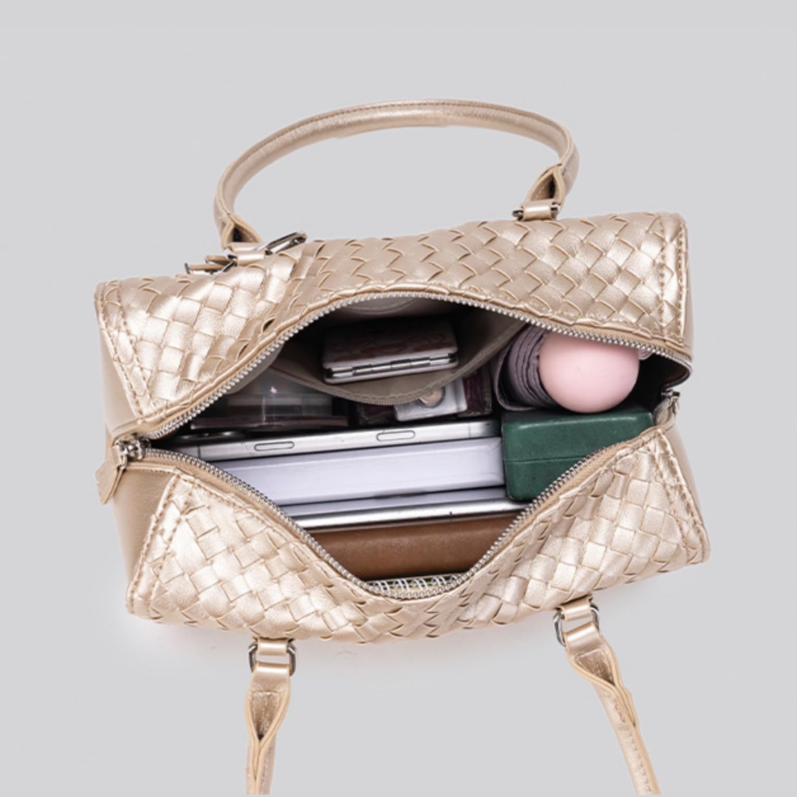 Borsa Donna Donne Tessuto Cuscino Borsa, Pu Top-Maniglia per Il Lavoro Viaggio Shopping Occasioni Giornaliere Casual All'aperto