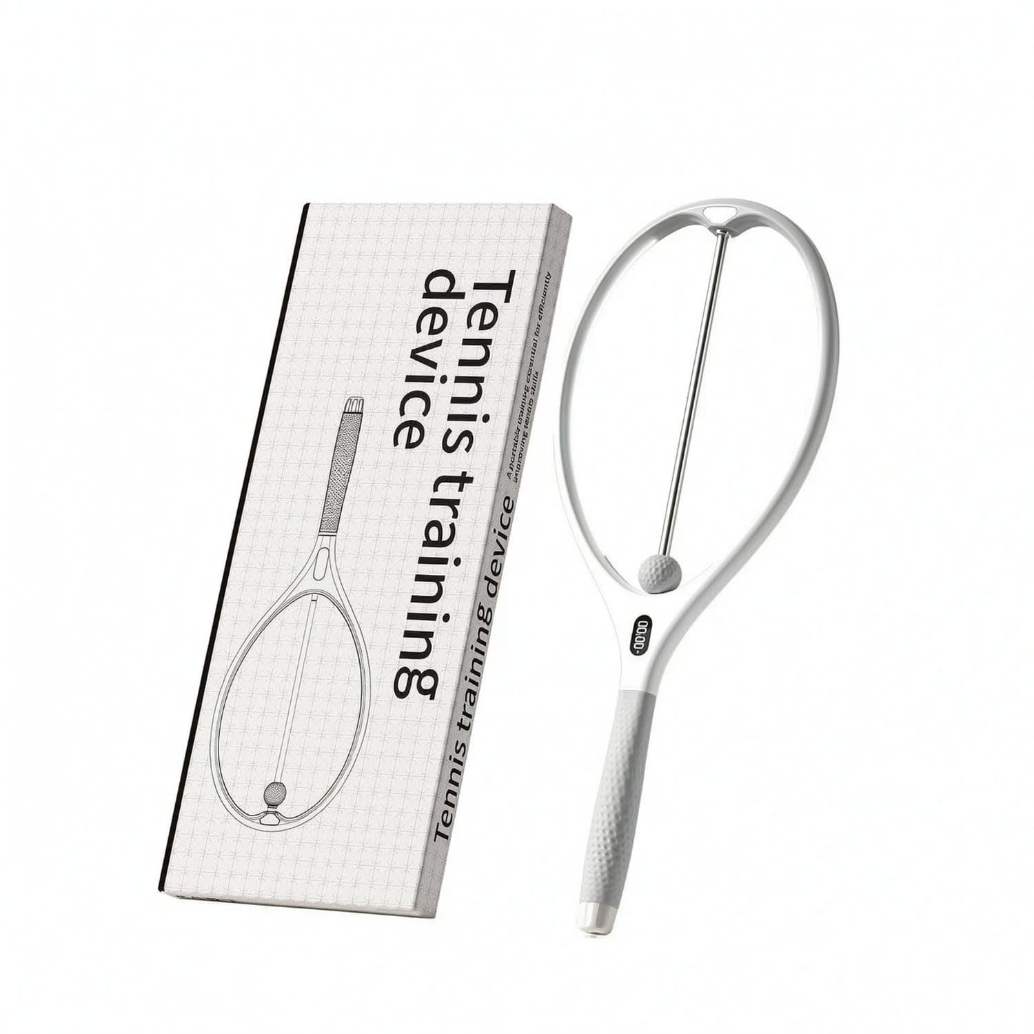 Rainbow Light Tennis Swing Practice Aid Open Frame Digital Swing Practice Aid Textured Handle Tennis Training Aid Improved Control for Solo Practice, Gray-picture-22