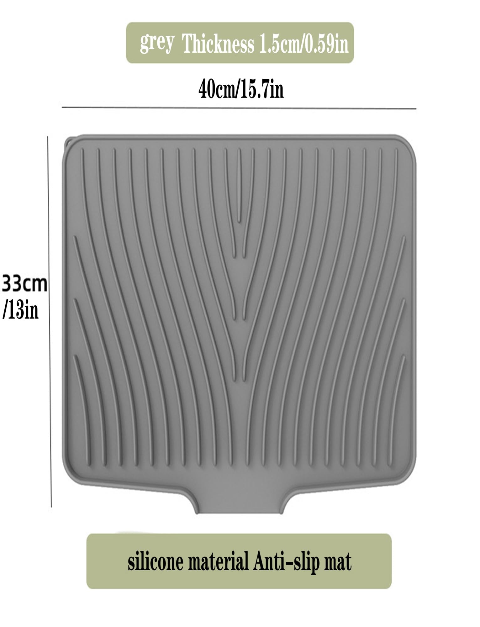 Generico Tappetini di Scarico in Silicone, Tappetini Antiscivolo, Tappetini Termoisolanti E Tappetini for L'asciugatura Vengono Utilizzati for I Piani di Lavoro della Cucina.(Green,19.6x16.9inches)