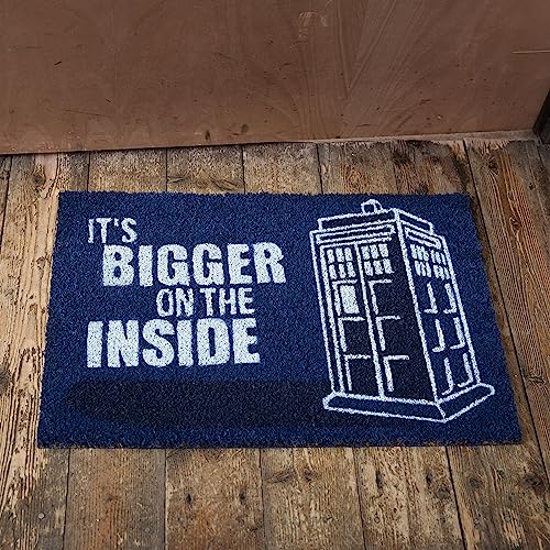 getDigital It´s bigger on the Inside Polizeibox Fußmatte - Hochwertige Türmatte für Geeks, Nerds...