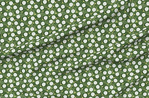 Spoonflower Fabric - Golf Balls Yellow Green Sports Club White Golfing Country Tennis Printed On Fleece Fabric By The Yard - Sewing Blankets Loungewear And No-Sew Projects #TOP4