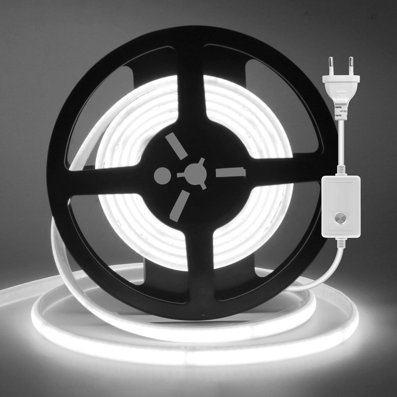 Tira LED Neón COB Regulable 220V [25M, Blanco 6000-6500K], IP65 Impermeable Flexible, 320 LEDs/m Tira LED FCOB CRI85+, Cortable cada 10cm, Decoración para Hogares y Tiendas