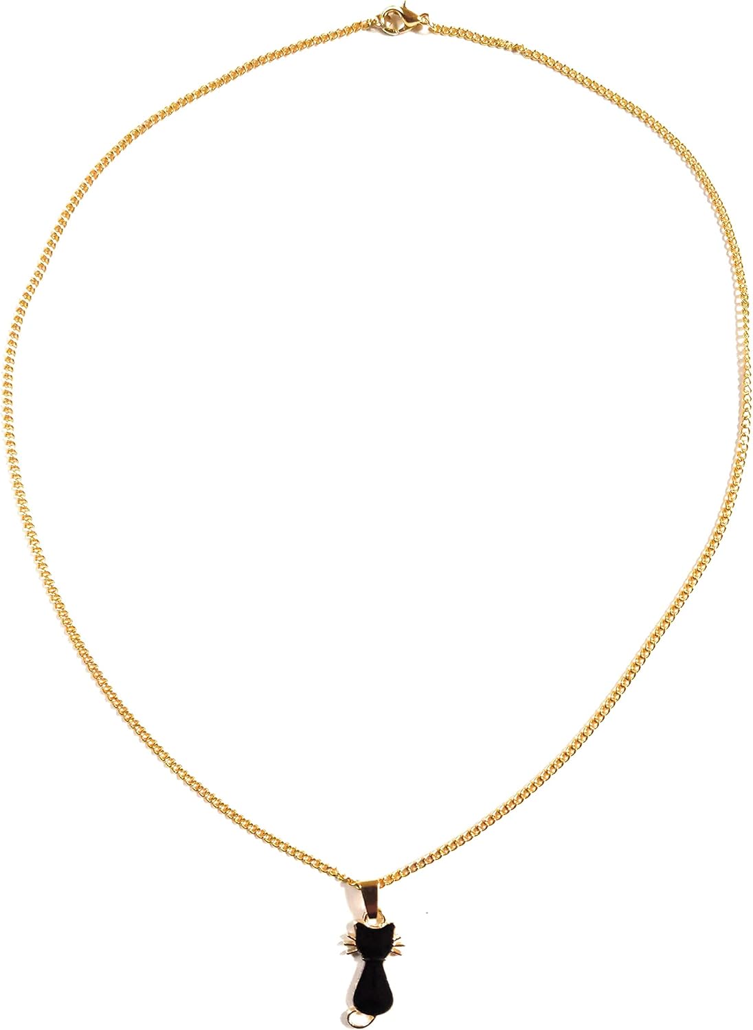 Cute Black Cat Pendant Necklace Enamel Charm Gold Plated Chain 18 Inch Kitten Feline Cat Lovers Gift Boxed - Image 3