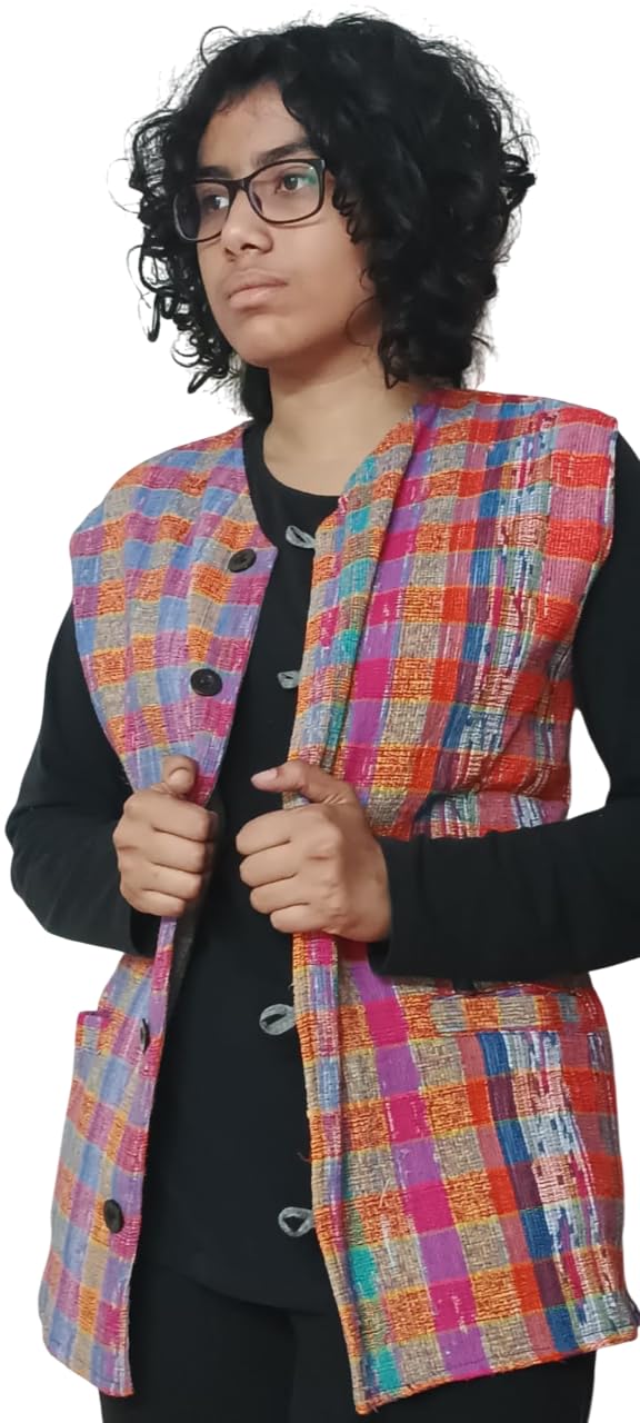 ekok Sleeveless Khesh Jacket for Men and Women – Winter Cardigon, Cotton Linen Lining, Khesh Fabric Outer (48)-picture-29