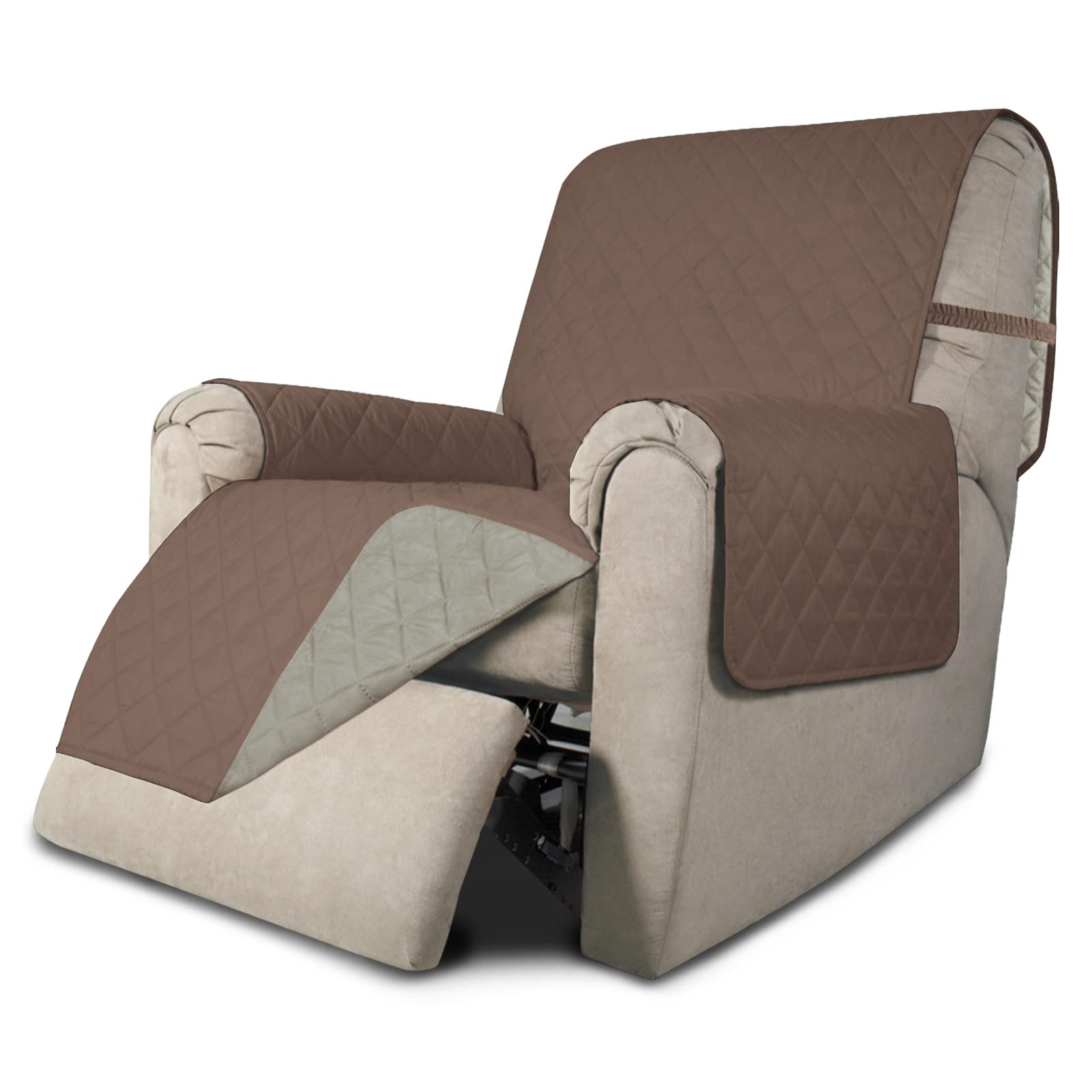 Easy-Going Reversible Couch Cover, Recliner 22 in, Brown/Beige