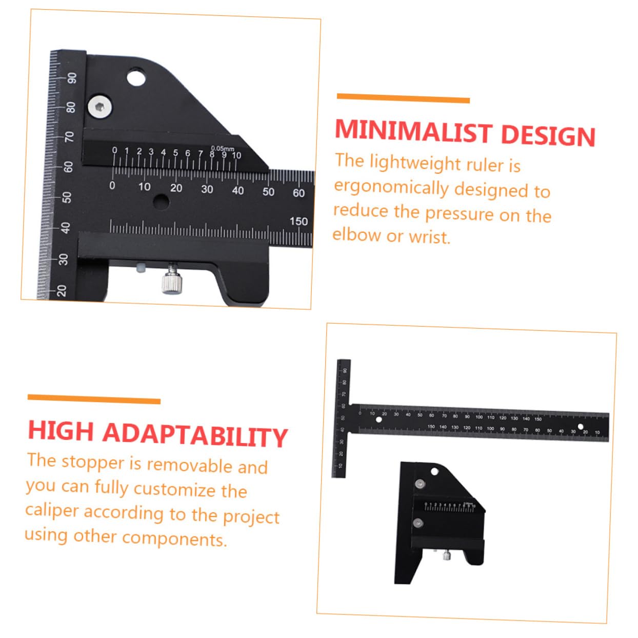 Aluminum Alloy Woodworking Ruler Precision Carpentry Marking Tool Angle Measuring Multifunctional Construction Arc Scribing Ruler