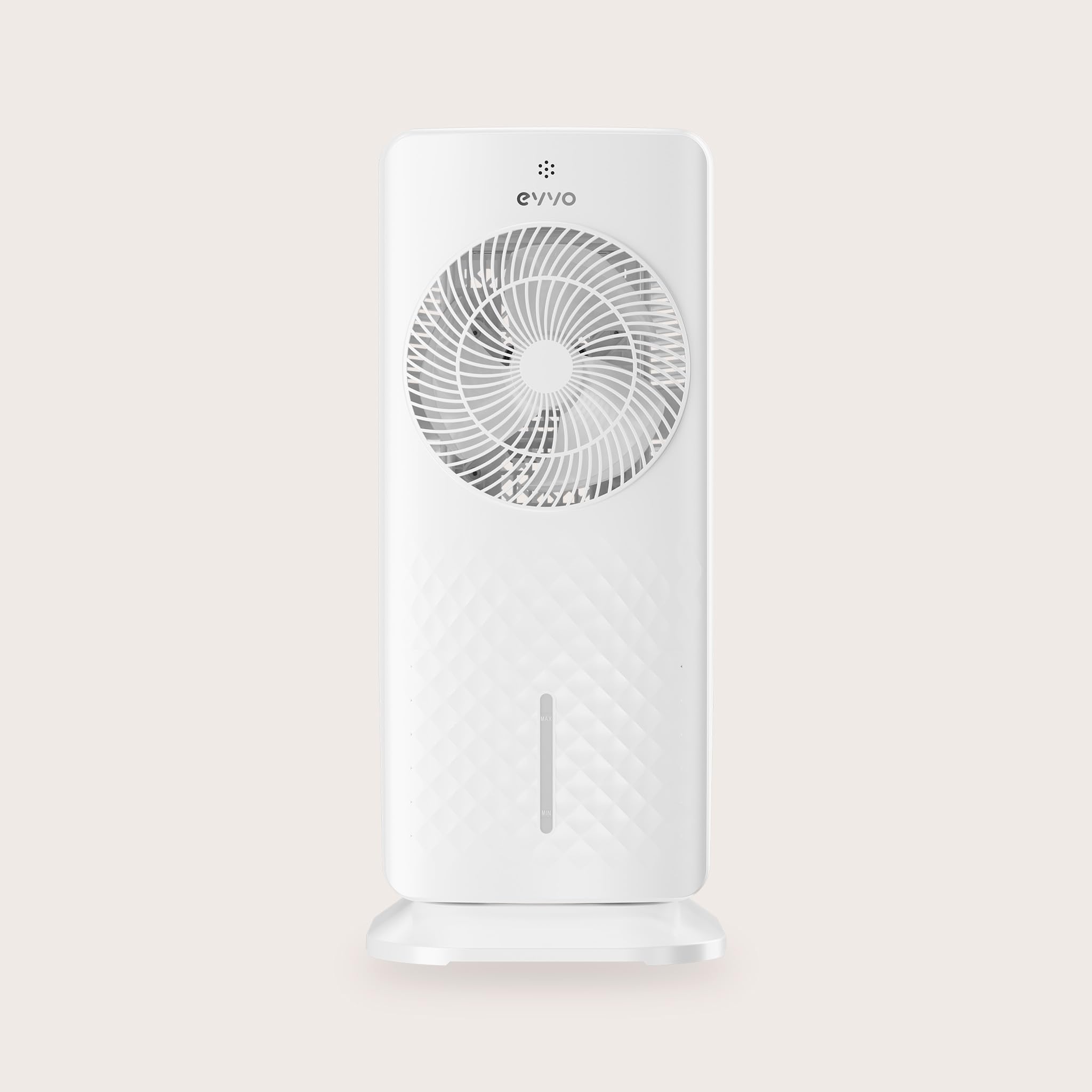 EVVO AC750 Ventilatore evaporativo - Climatizzatore portatile ad aria fredda senza installazione con acqua e ghiaccio, 3 velocità, 2 modalità, funzione fredda, oscillazione, timer 12 ore e telecomando