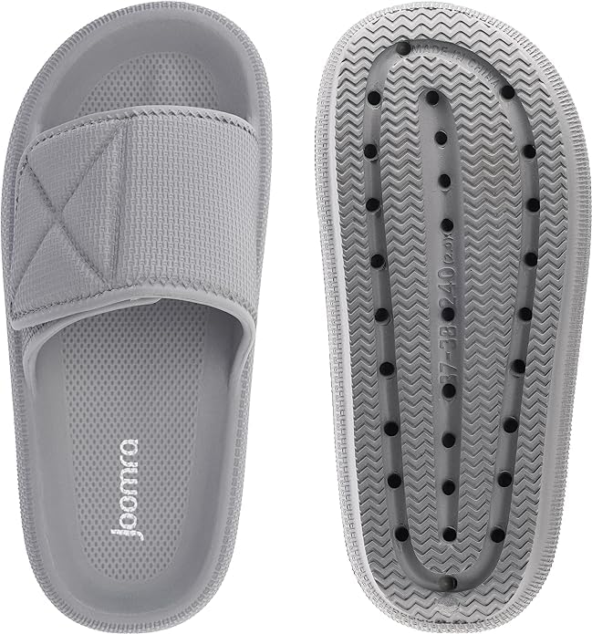 Image of Joomra Slides for Women and Men Adjustable Pillow Slippers Diabetic Sandals | Thick 1.7 inch Cushioned Sole, Deep Heel Cup, Recovery Sandals Ideal for pool, beach, bath, travel, home, Indoor, outdoor