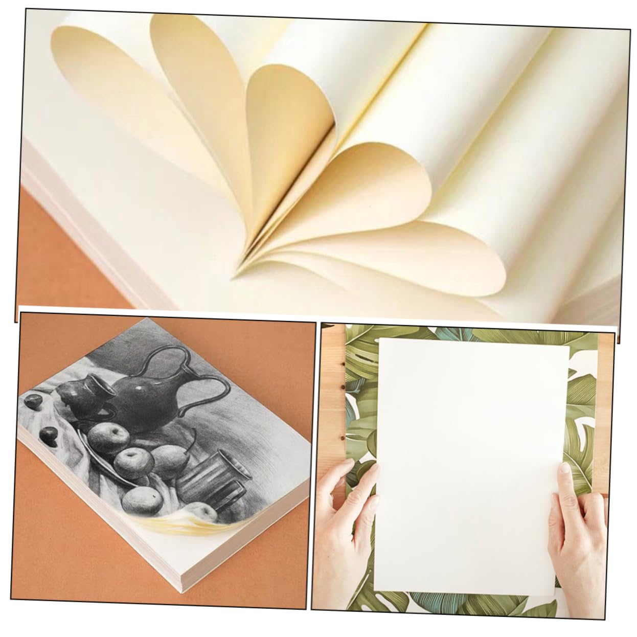 Aquarellpapier A4 100 Blatt Weißes Papier für Malerei | Zeichenblock im Großpack, Glatte Oberfläche, Robuste Qualität für Sauberes Arbeiten