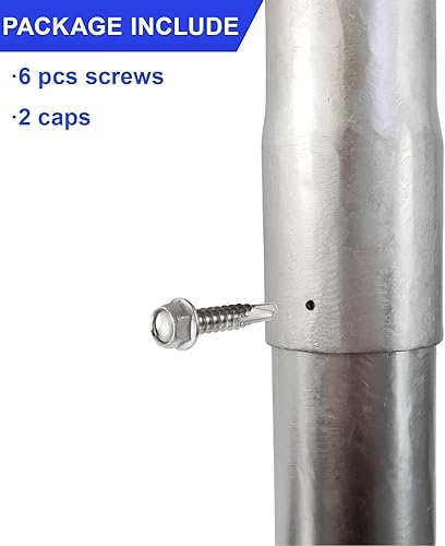 Miniatura 4 de Paquete de 2 extensores de poste de metal de diámetro exterior de 2-38 pulgadas, altura de extensión de poste de valla de 12 pulgadas, acero