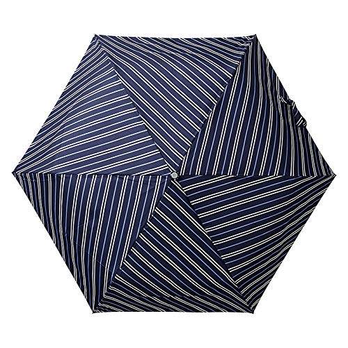 [ムーンバット] urawaza(ウラワザ) 逆戻り防止安全機能付 自動開閉 折りたたみ傘 メンズ レジメンタル ネイビーブルー 紺 55cm 【3秒で折りたためる傘】【軽量 グラスファイバー骨 UV 晴雨兼用 テフロン 超撥水】 3枚目