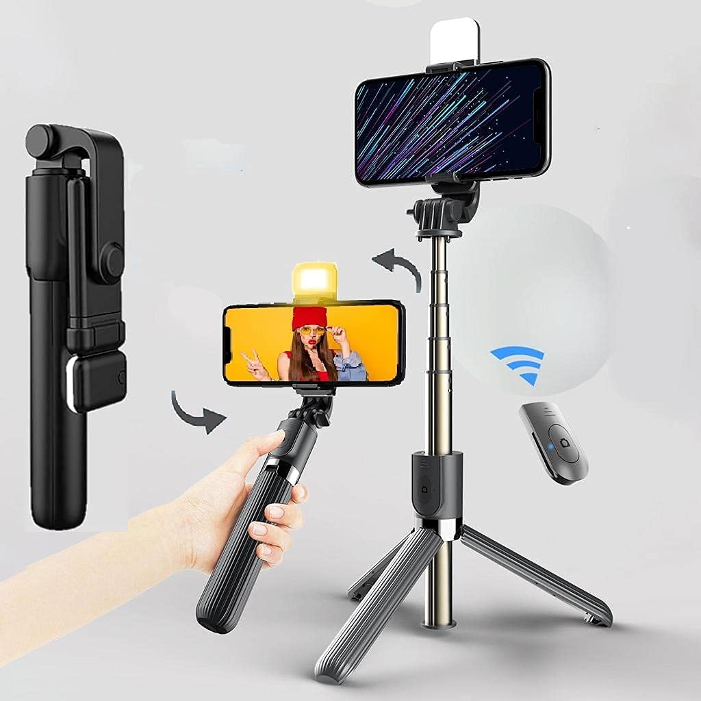 Zobak Selfie Stick, Bluetooth Extendable Selfie Stick Tripod with Led Light Wireless Remote and Portable Tripod Stand Compatible for All iPhone and Android Smartphone (70 cm) Amber_International_21 (B09HCXQXMR) Amazon Price History, Amazon Price Tracker