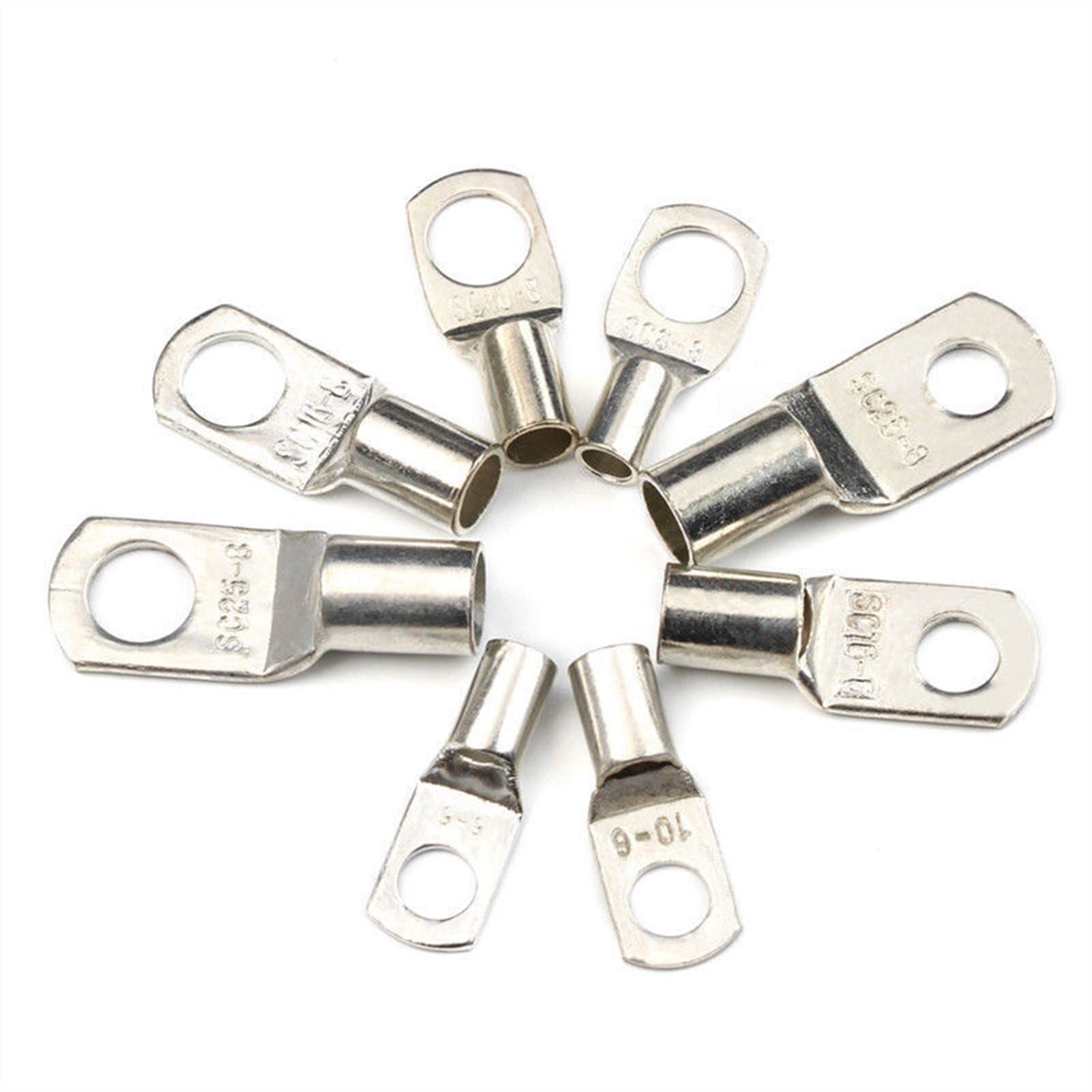 Bornes à Anneau Lot de 240/100 cosses de Batterie en cuivre Nu, Type SC, SC6, SC10, SC16, S25, serties/soudées(100pcs)