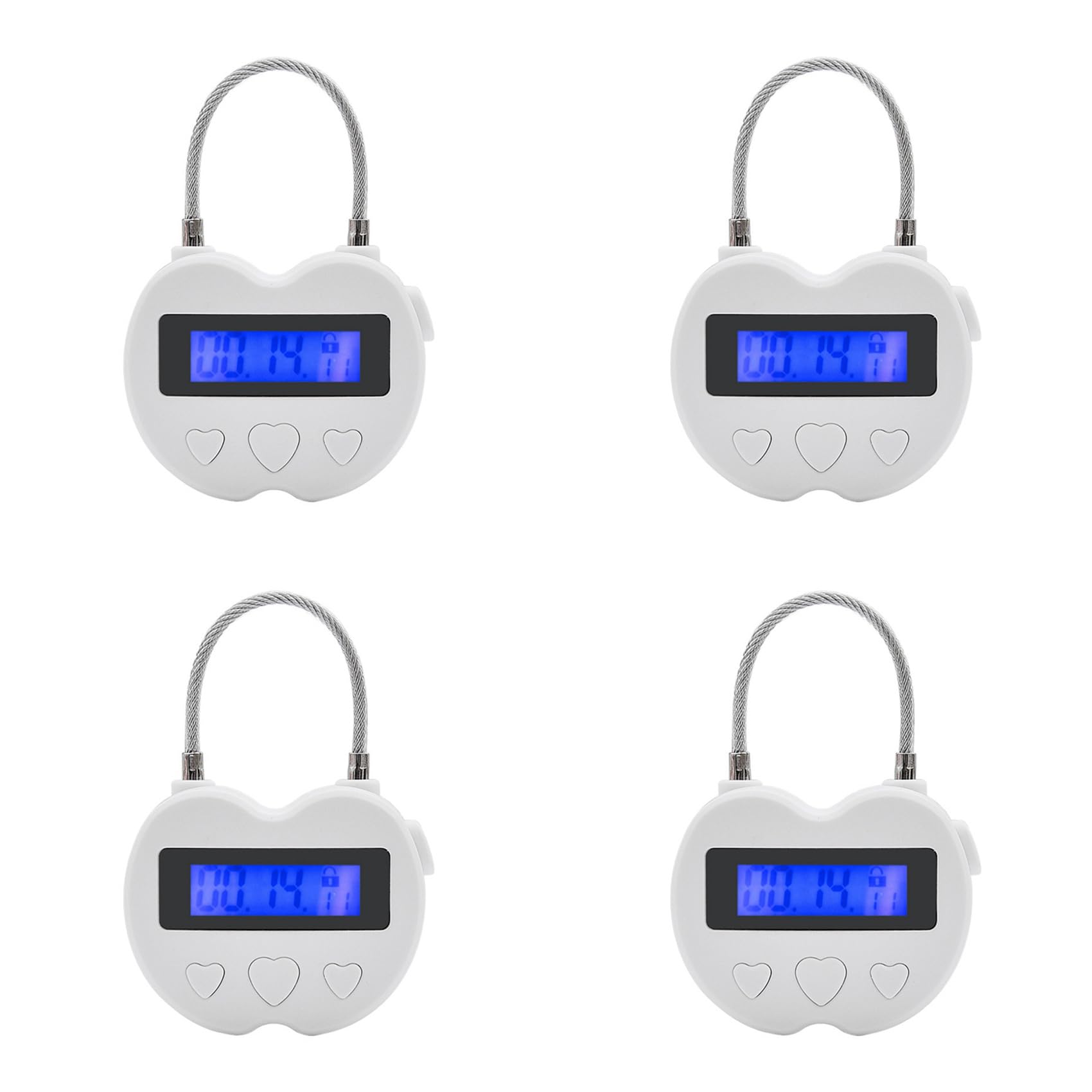 Ctrlzs 4X Smart Time Lock Lcd Display Time Lock Multifunction Electronic Timer, Usb Rechargeable Temporary Timer Padlock