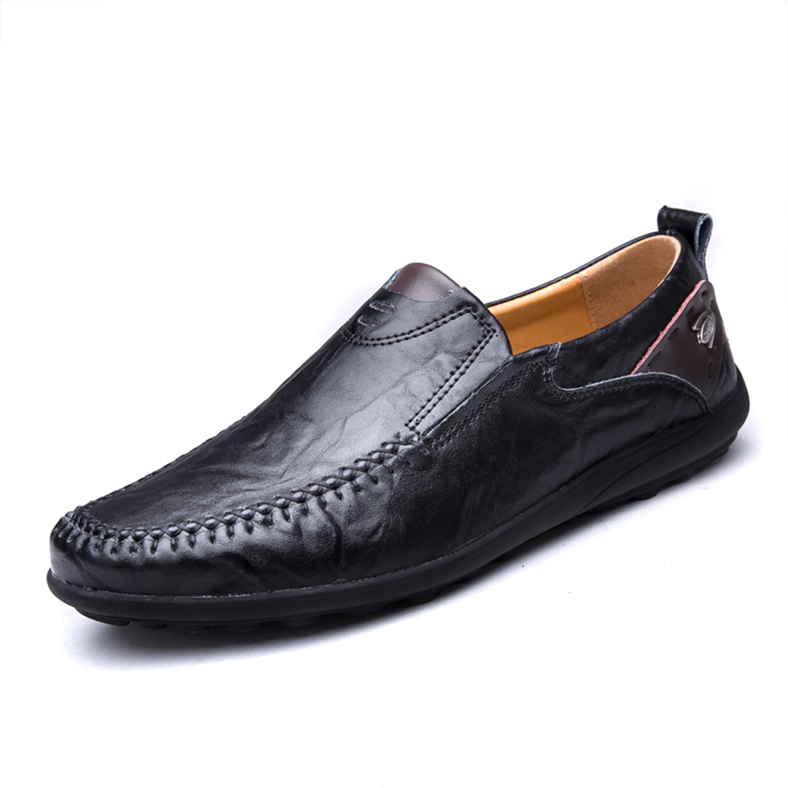 Hombres Casual Slip On Mocasines Zapatos de conducción Vestido de Cuero Mocasines Zapatillas Moda Walking Flats
