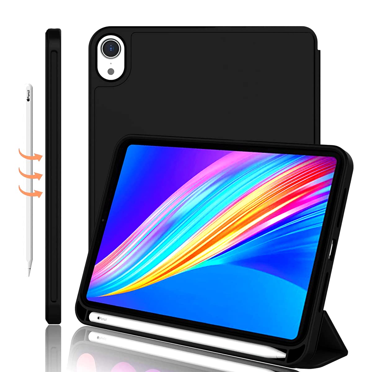 YellowCult Case Compatible with iPad Mini 6 (8.3-Inch, 2021 Model, 6th Generation), TPU Back Cover with Pencil Holder, Auto Wake/Sleep, Support Pencil 2 Wireless Charging [Friday Black] (B0BJ15WNMX) Amazon Price History, Amazon Price Tracker