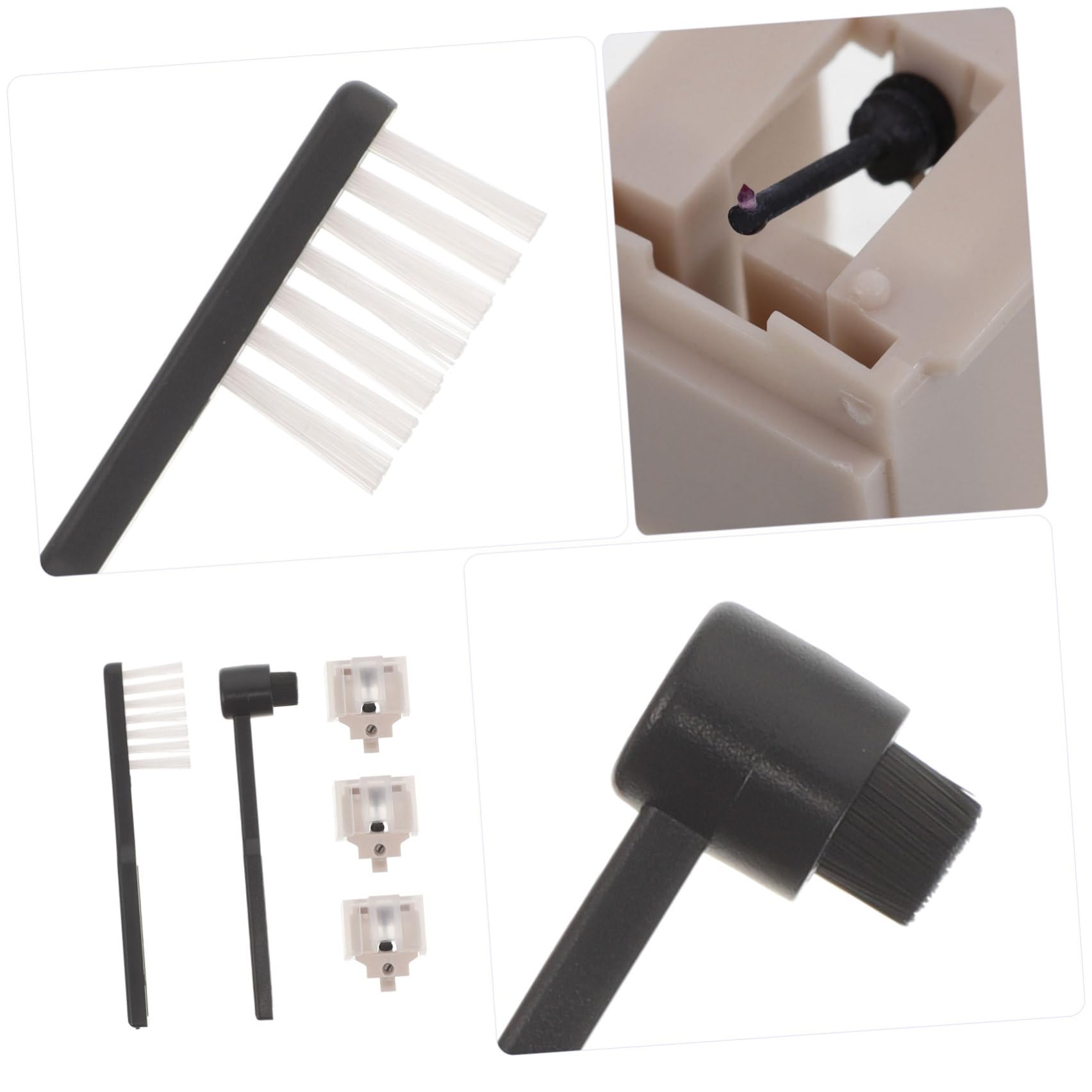 YARNOW Set Puntine di Ricambio per Giradischi T-lp60 con Stilo ad Alta Fedeltà, Spazzola la Pulizia dello Stilo per Dischi in Vinile, Accessori per Giradischi per Appassionati