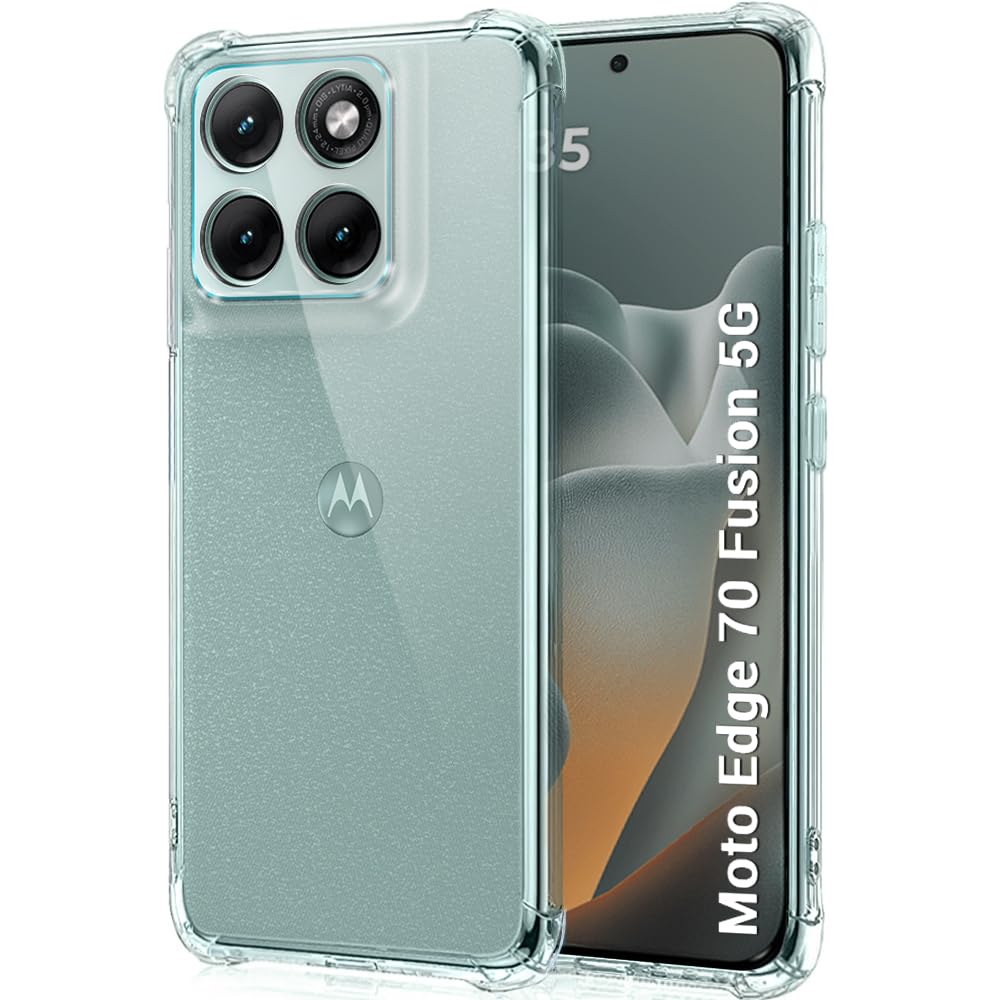 TheGiftKart Transparent Crystal Clear Back Cover Case for Motorola Moto Edge 70 Fusion 5G | Shockproof Soft TPU Case | Cushioned Edges for Ultimate Protection Back Case Cover (TPU, Transparent)-picture-10