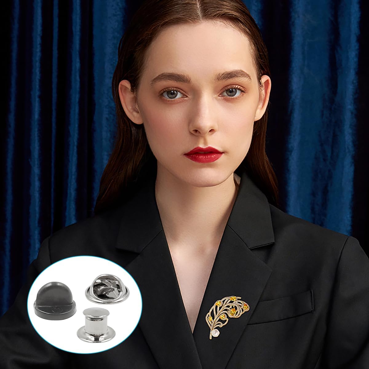 220 Pieces Pin Backs, lyfLux Rubber and Metal Locking pin Backs Suitable for Badge Insignia, Tie Tacks and Jewelry Replacement