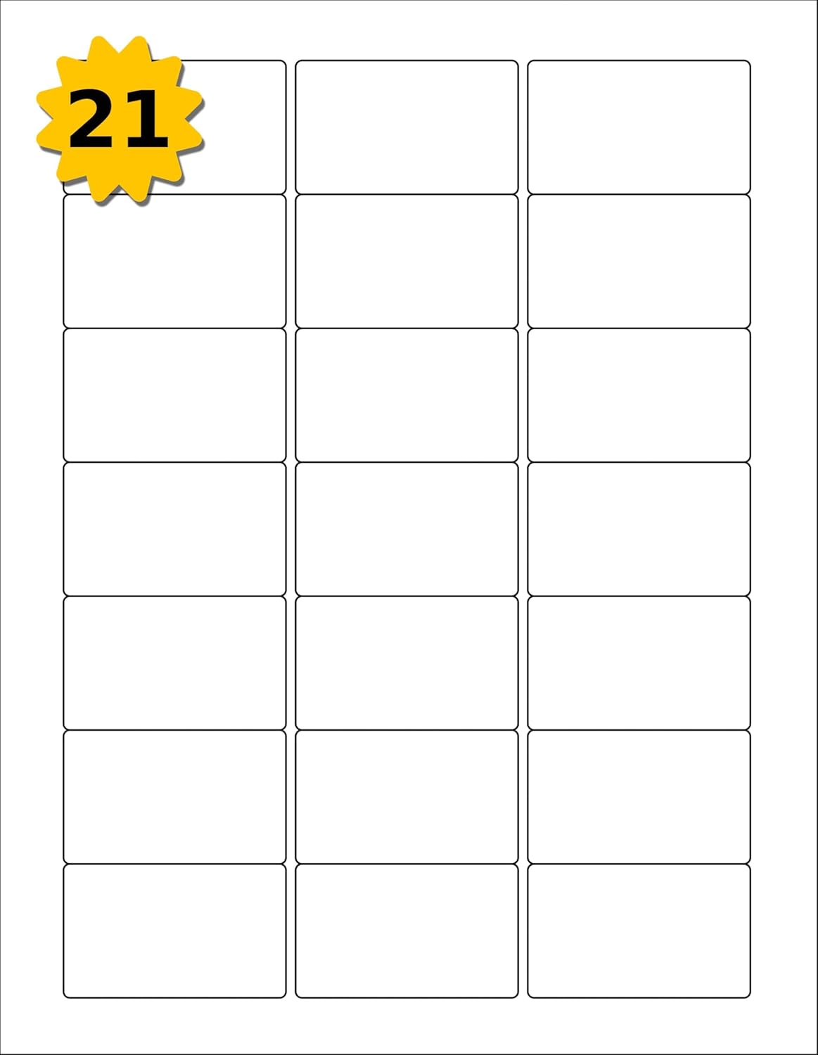 Stephens Self Adhesive Address Labels, 63.5 x 38.2mm, 21 Up, A4, Matt White, Rectangular Stickers, 21 Labels Per Sheet, Box of 100 Sheets, 2100 Labels Total
