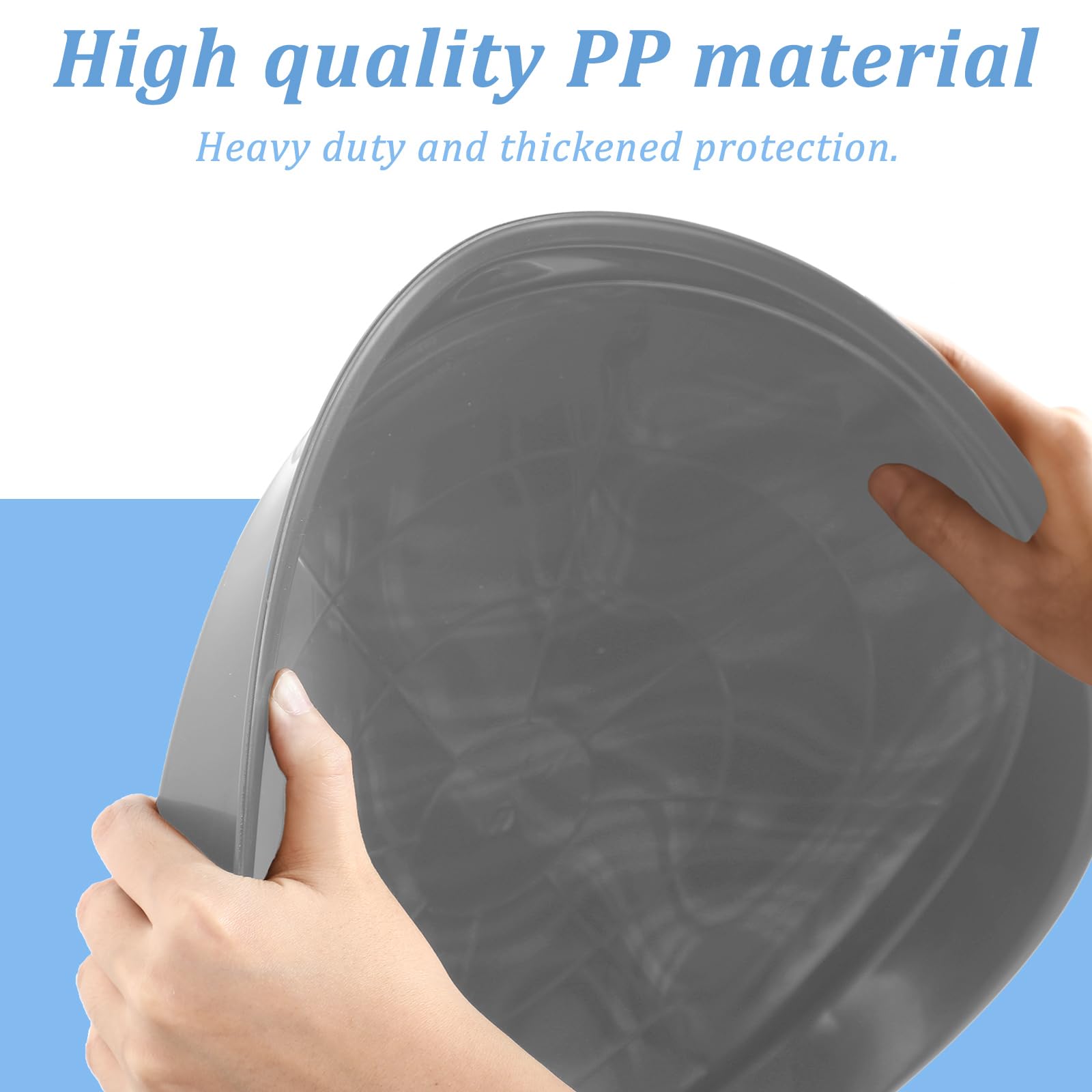 Eccliy Lot de 12 soucoupes Rondes en Plastique épais pour intérieur et extérieur (Gris, 40,6 cm)