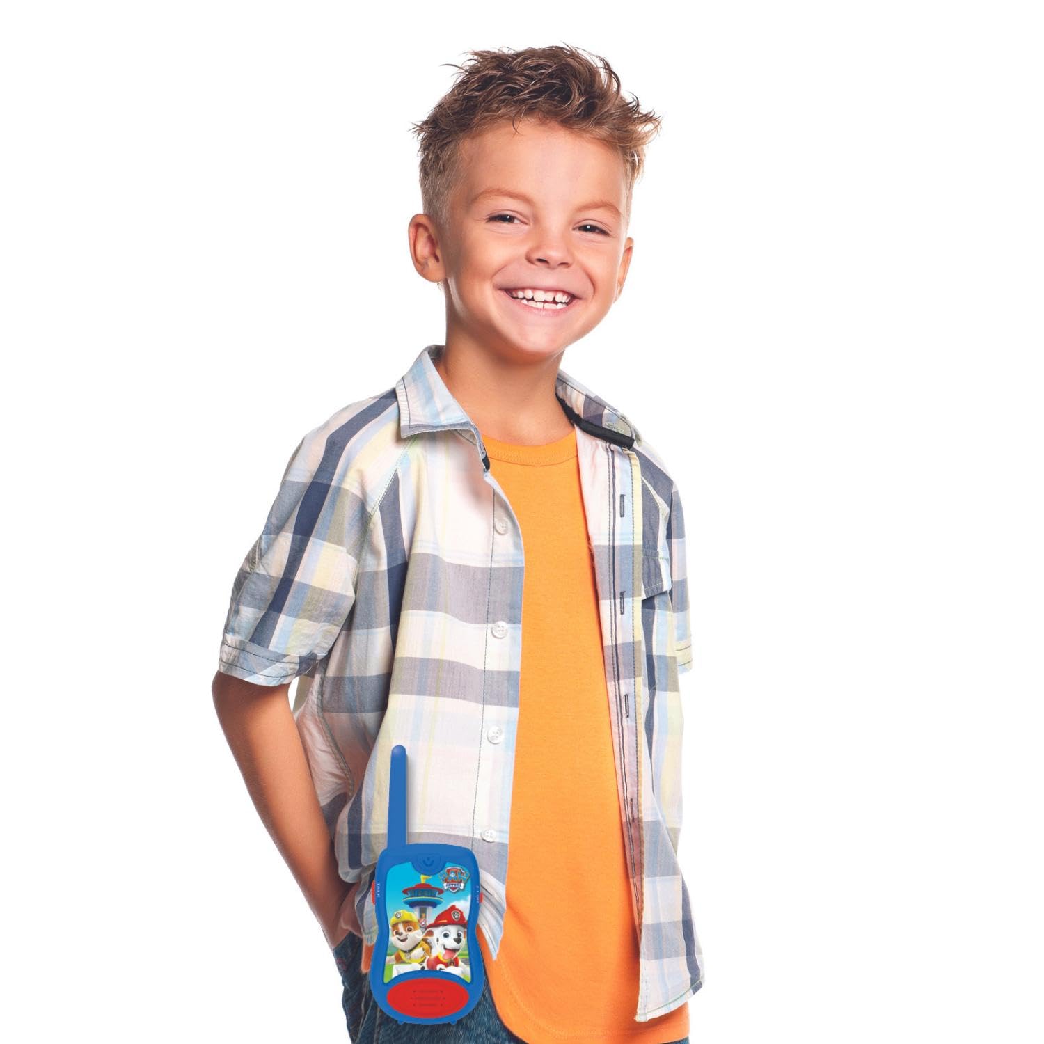 Lexibook Paw Patrol La Squadra dei Cuccioli Chase Walkie-Talkie, Clip da Cintura, 2 canali, Batteria, Blu/Rosso, TW12PALXB