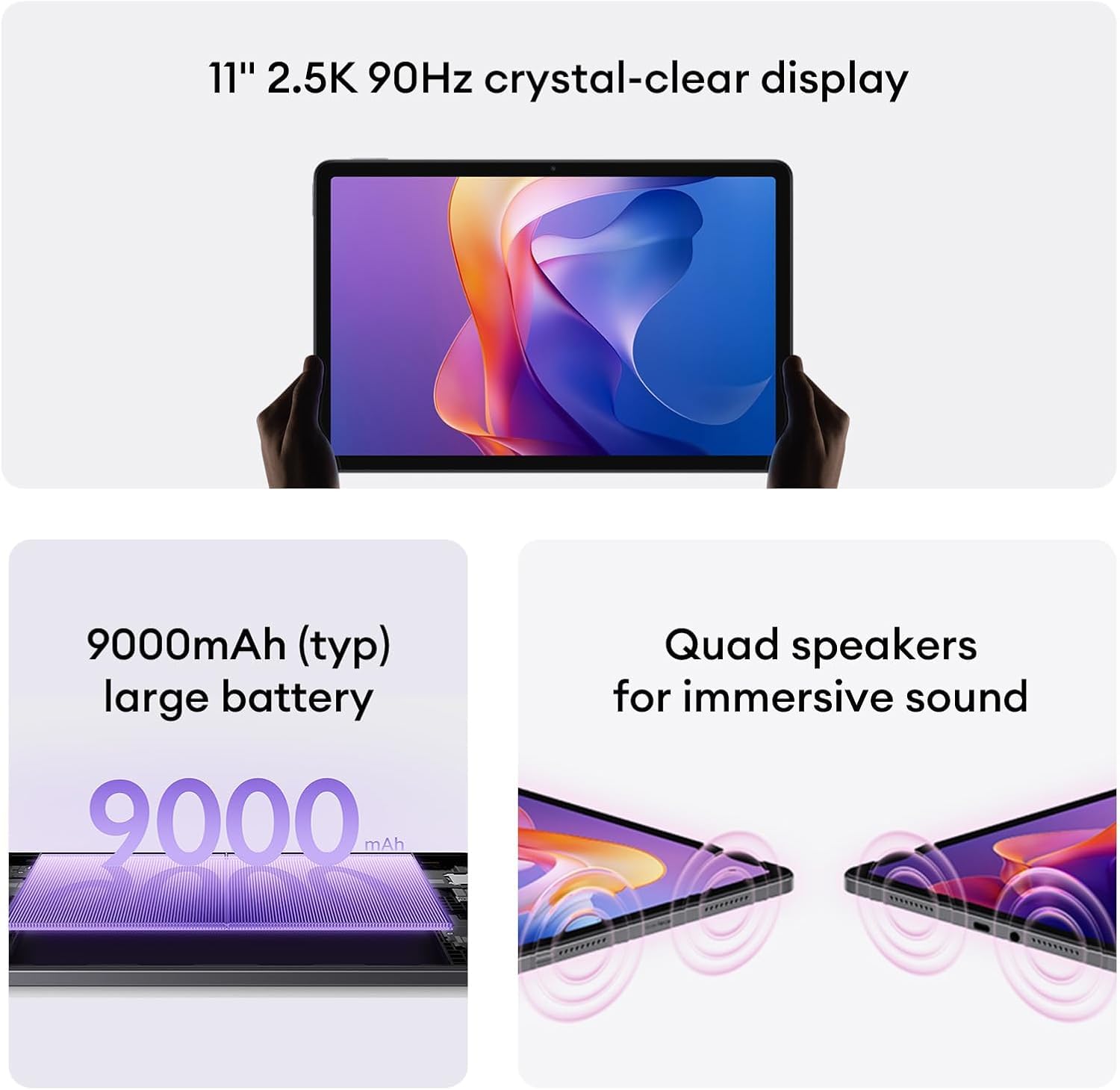 XIAOMI Redmi Pad 2 8GB + 256GB - 11" 2.5K Tablet 90Hz, 9000mAh akumulator, Helio G100-Ultra, 4 głośniki, możliwość rozbudowy pamięci do 2TB